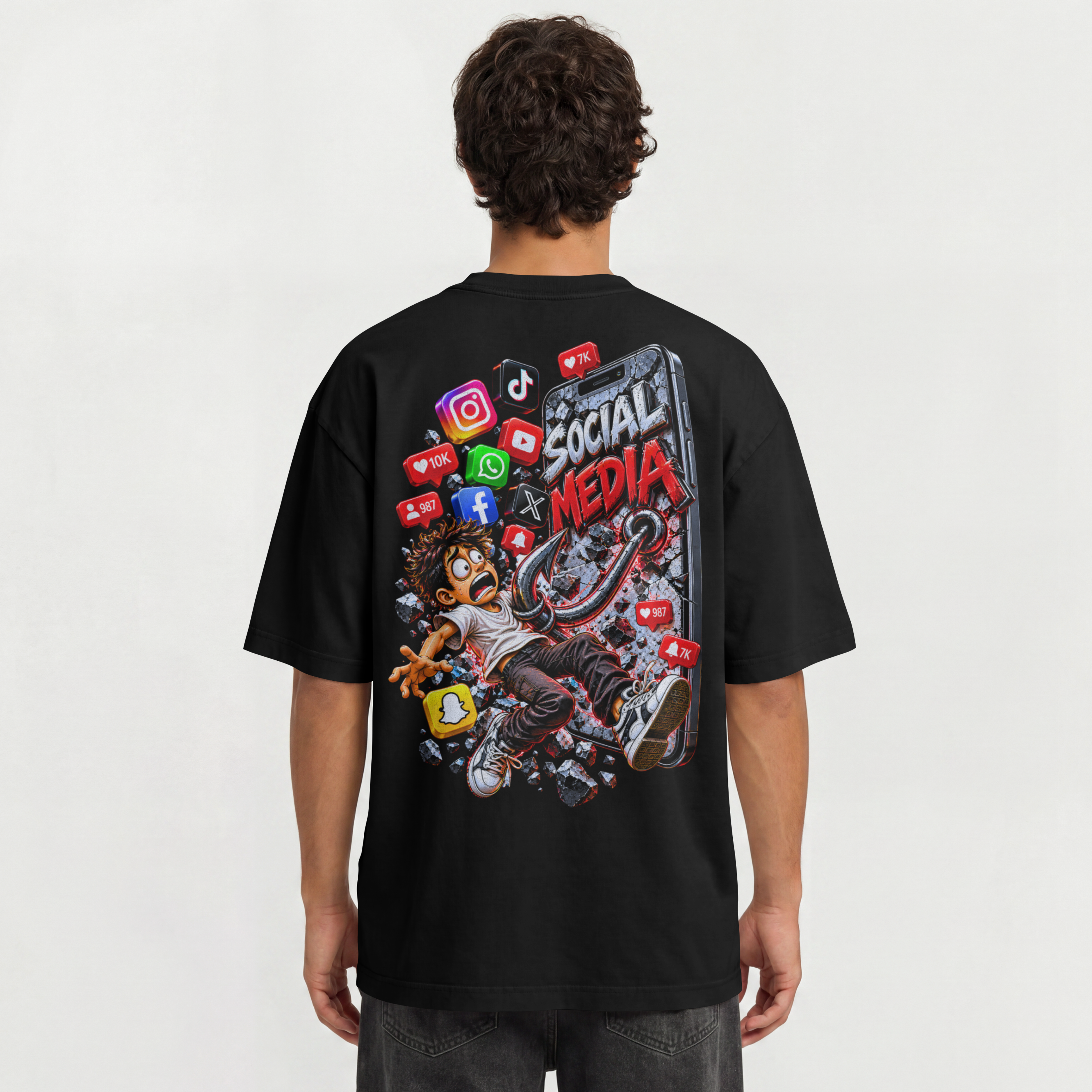 MENS AWEARNESS STREETWEAR T SHIRT - SOCIAL MEDIA