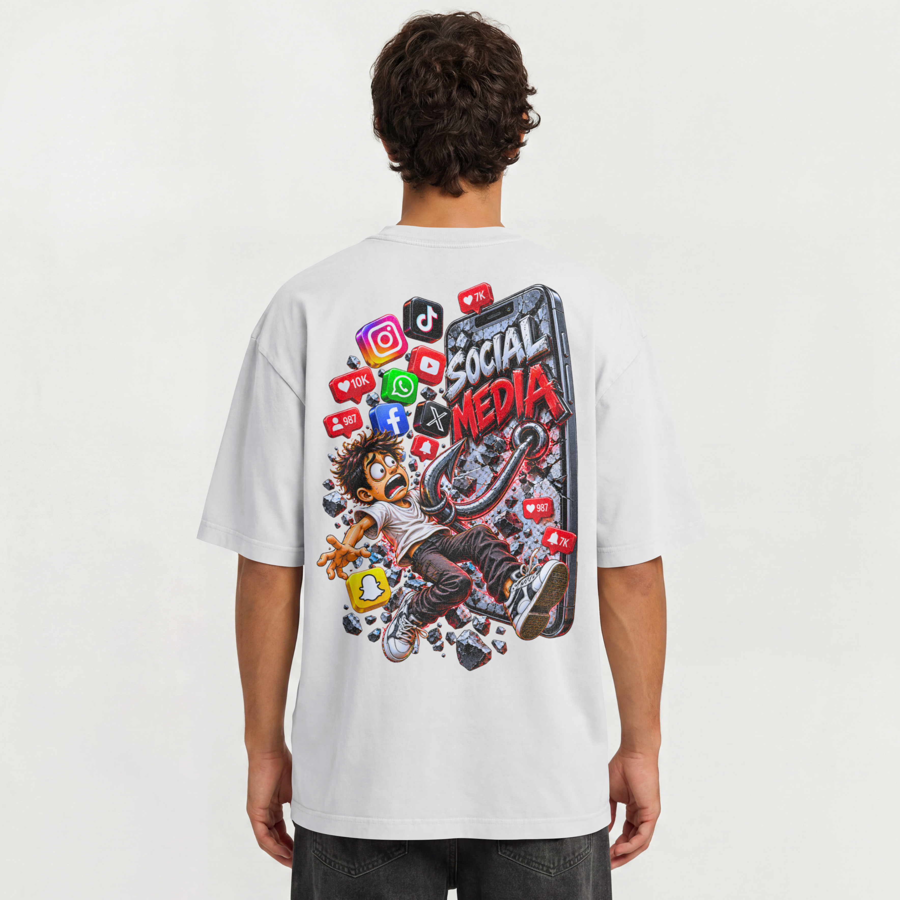 MENS AWEARNESS STREETWEAR T SHIRT - SOCIAL MEDIA
