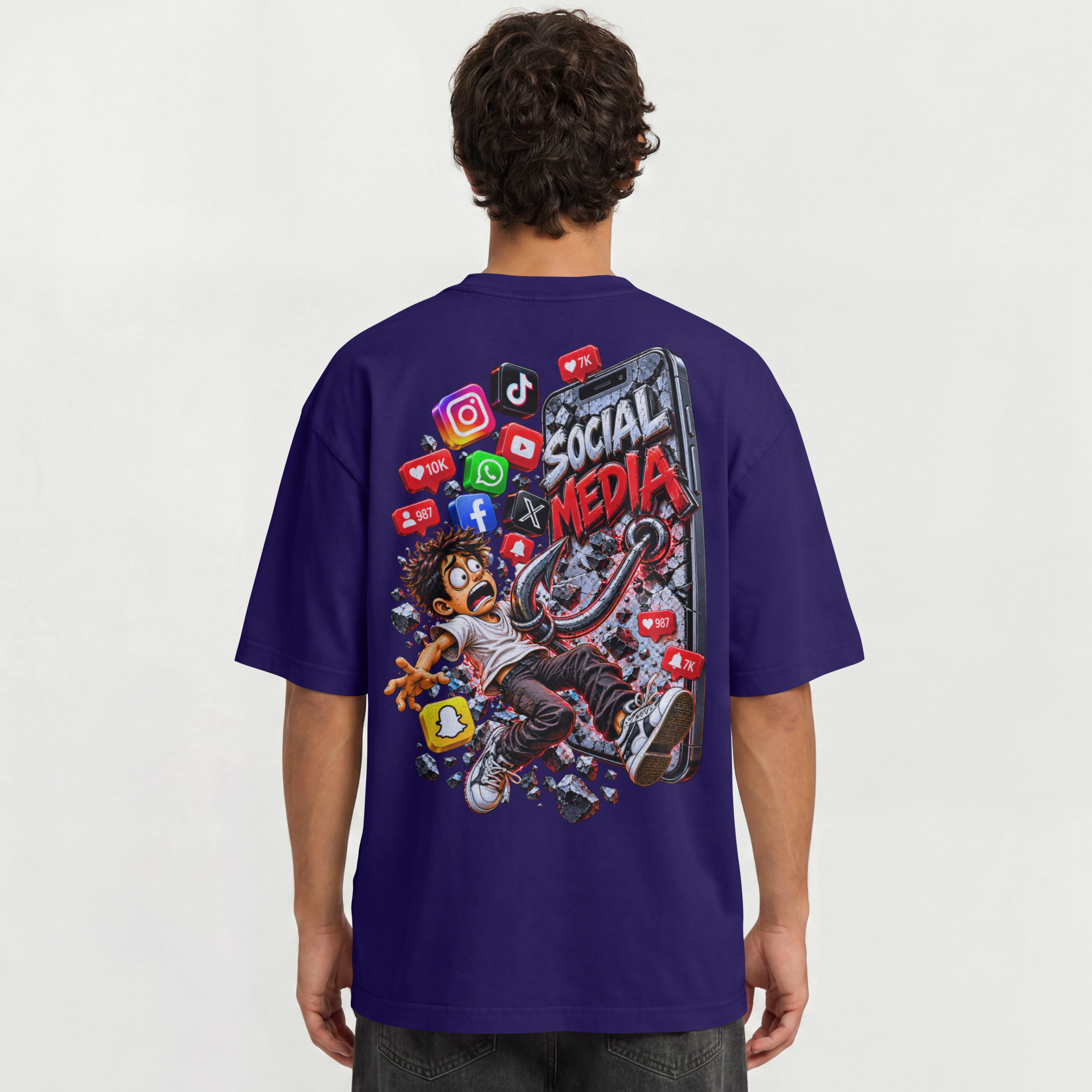 MENS AWEARNESS STREETWEAR T SHIRT - SOCIAL MEDIA