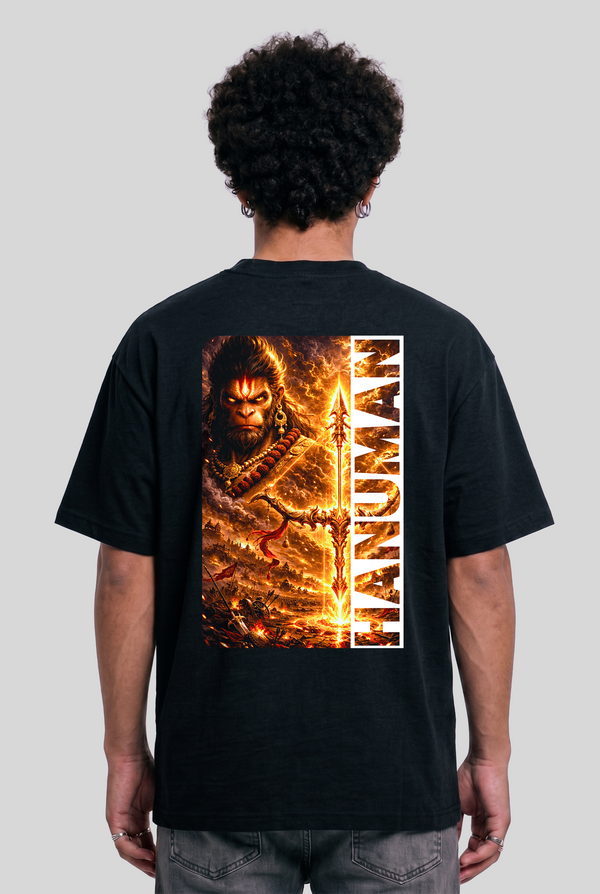 Men's Super Combed Cotton Oversized T-Shirt - Hanuman