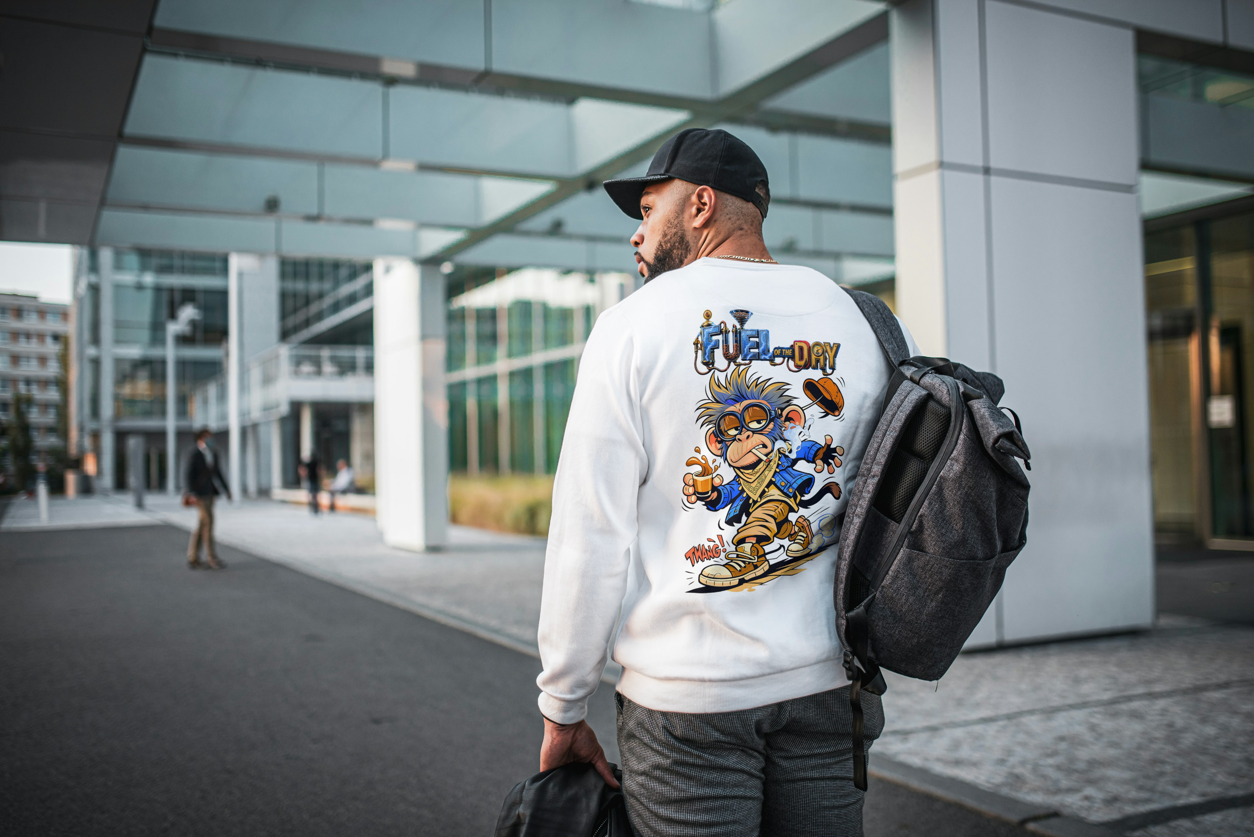 MENS TRENDY STREETWEAT SWEATSHIRT - FUEL OF THE DAY EK CHAI EK CIGARETTE