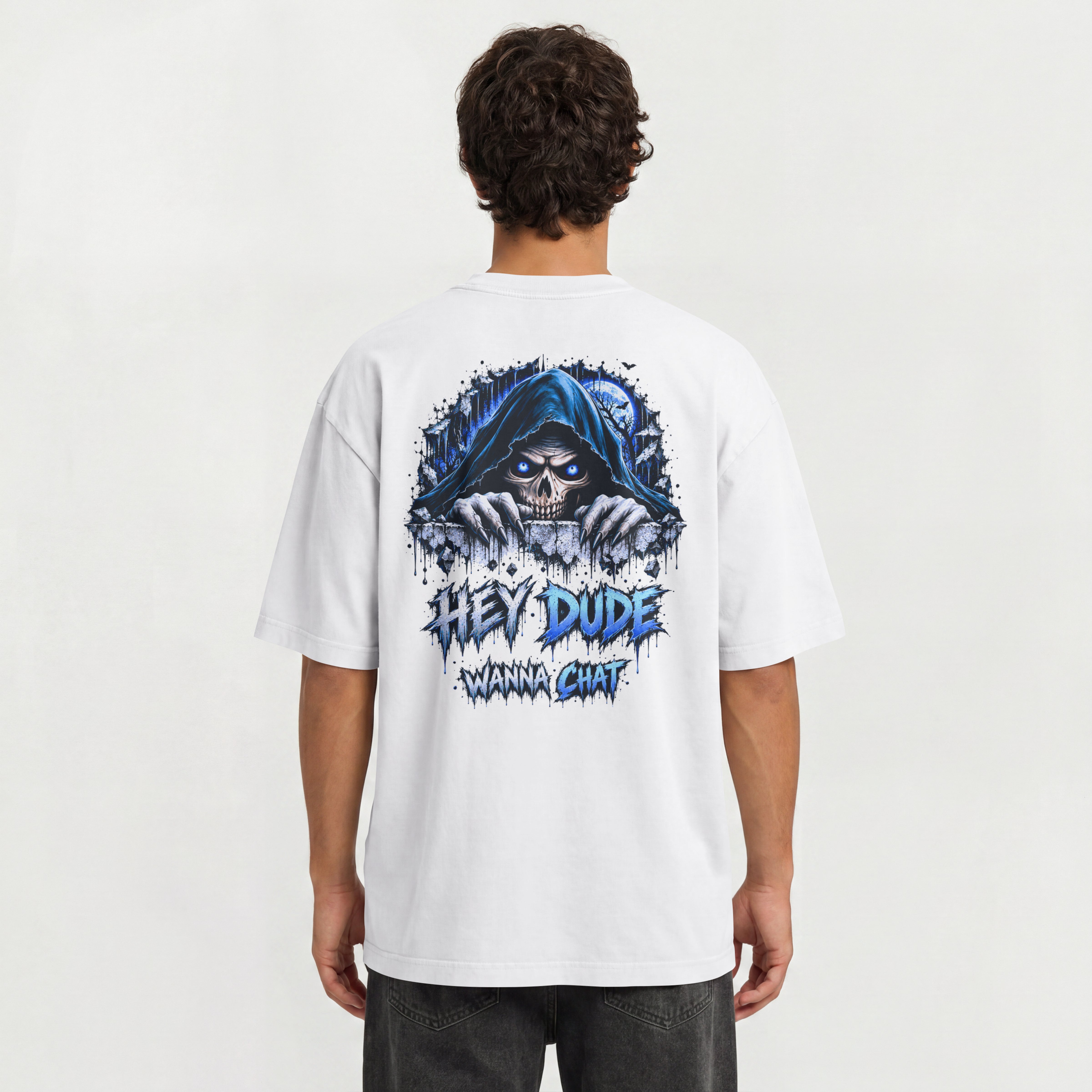 MENS SCARY STREETWEAR OVERSIZED T SIRT - HEY DUDE