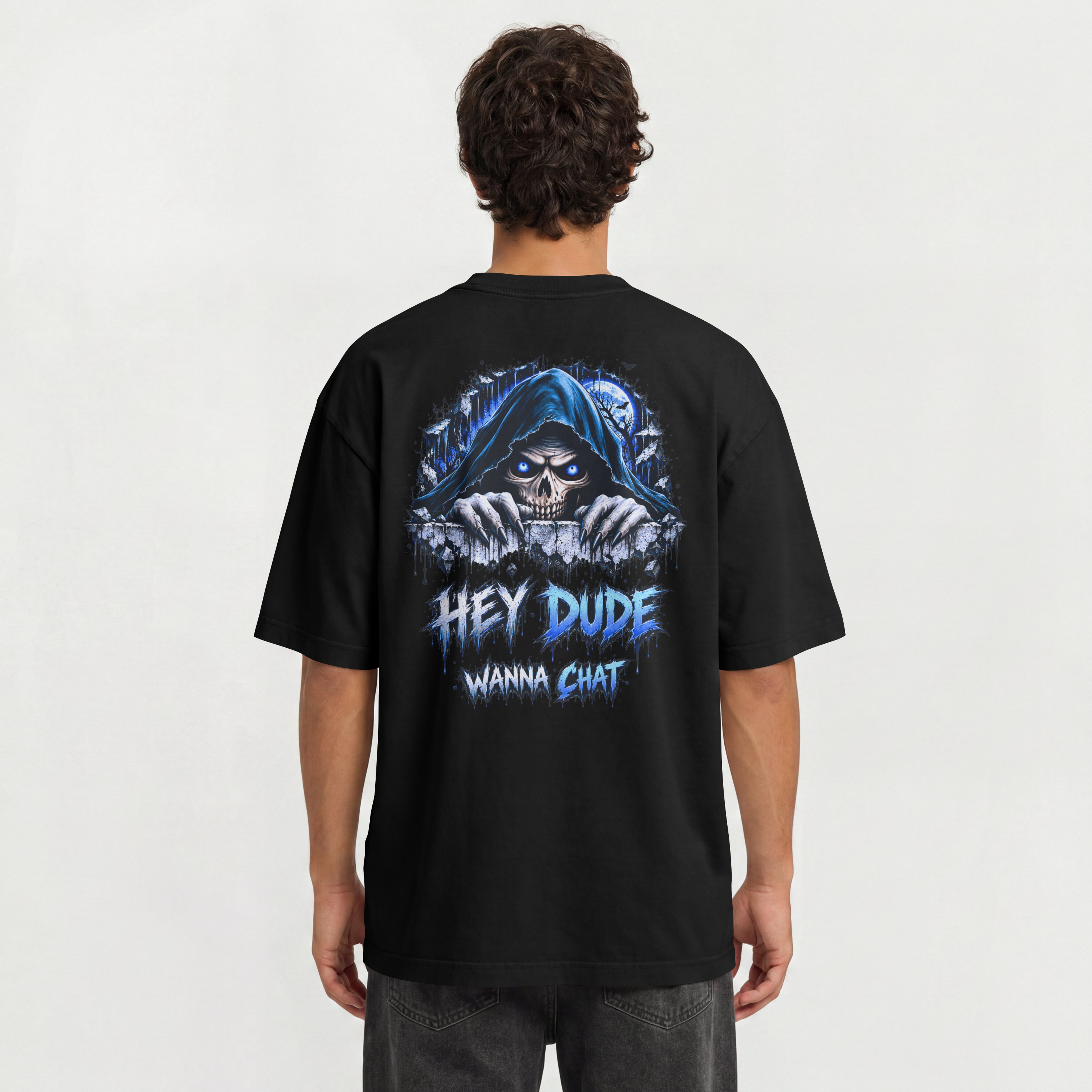 MENS SCARY STREETWEAR OVERSIZED T SIRT - HEY DUDE