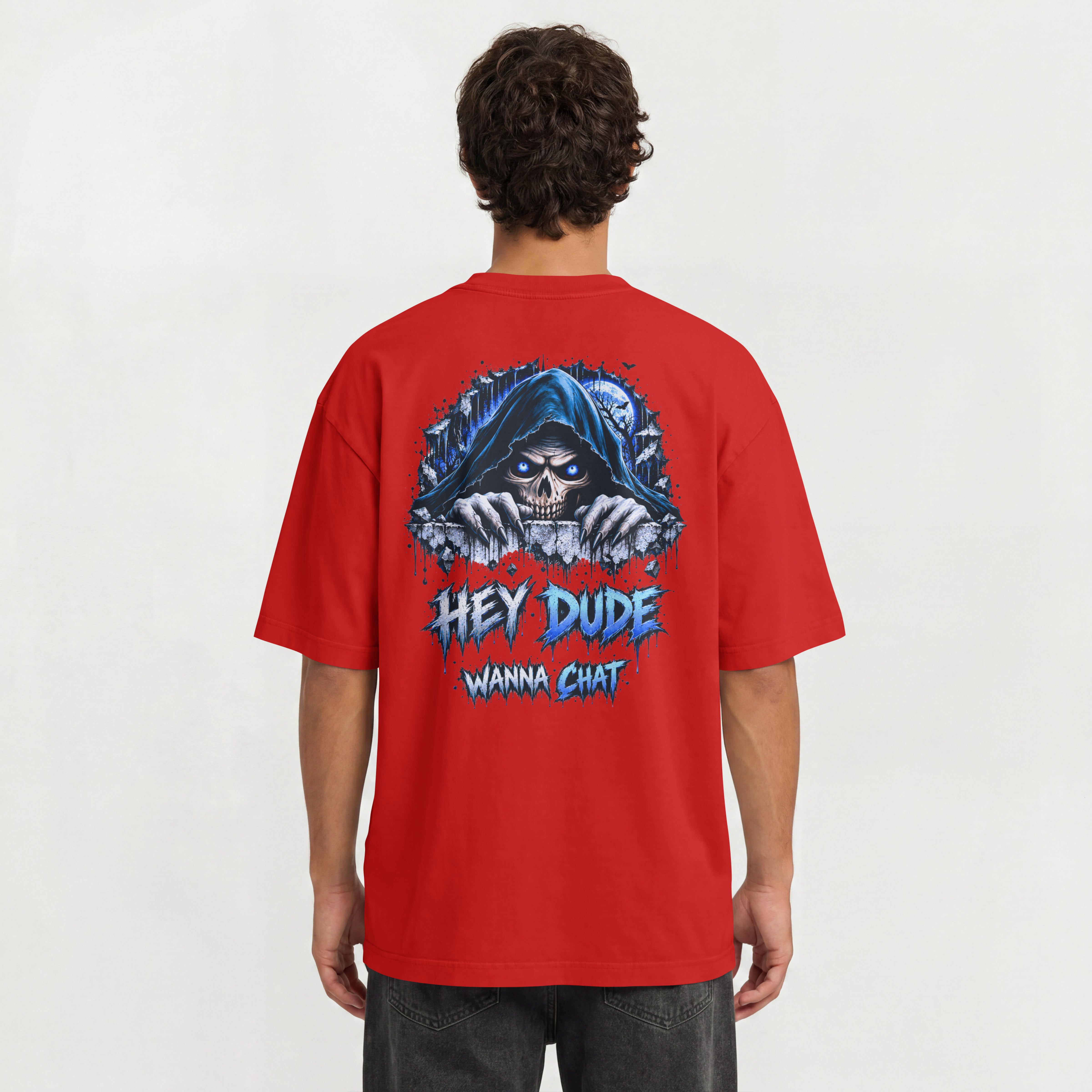 MENS SCARY STREETWEAR OVERSIZED T SIRT - HEY DUDE