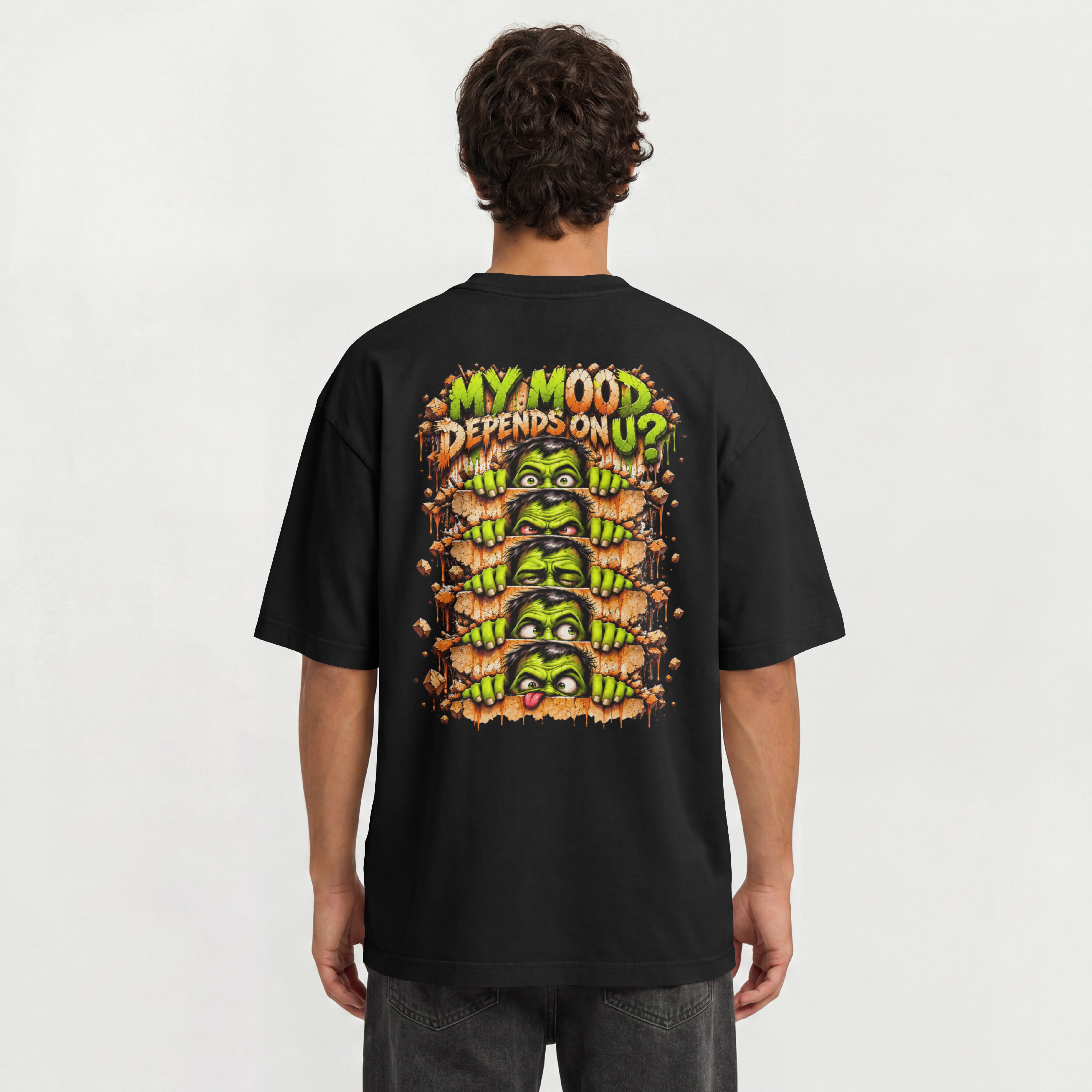 MENS STREETWEAR OVERSIZED T SHIRT - MY MOOD