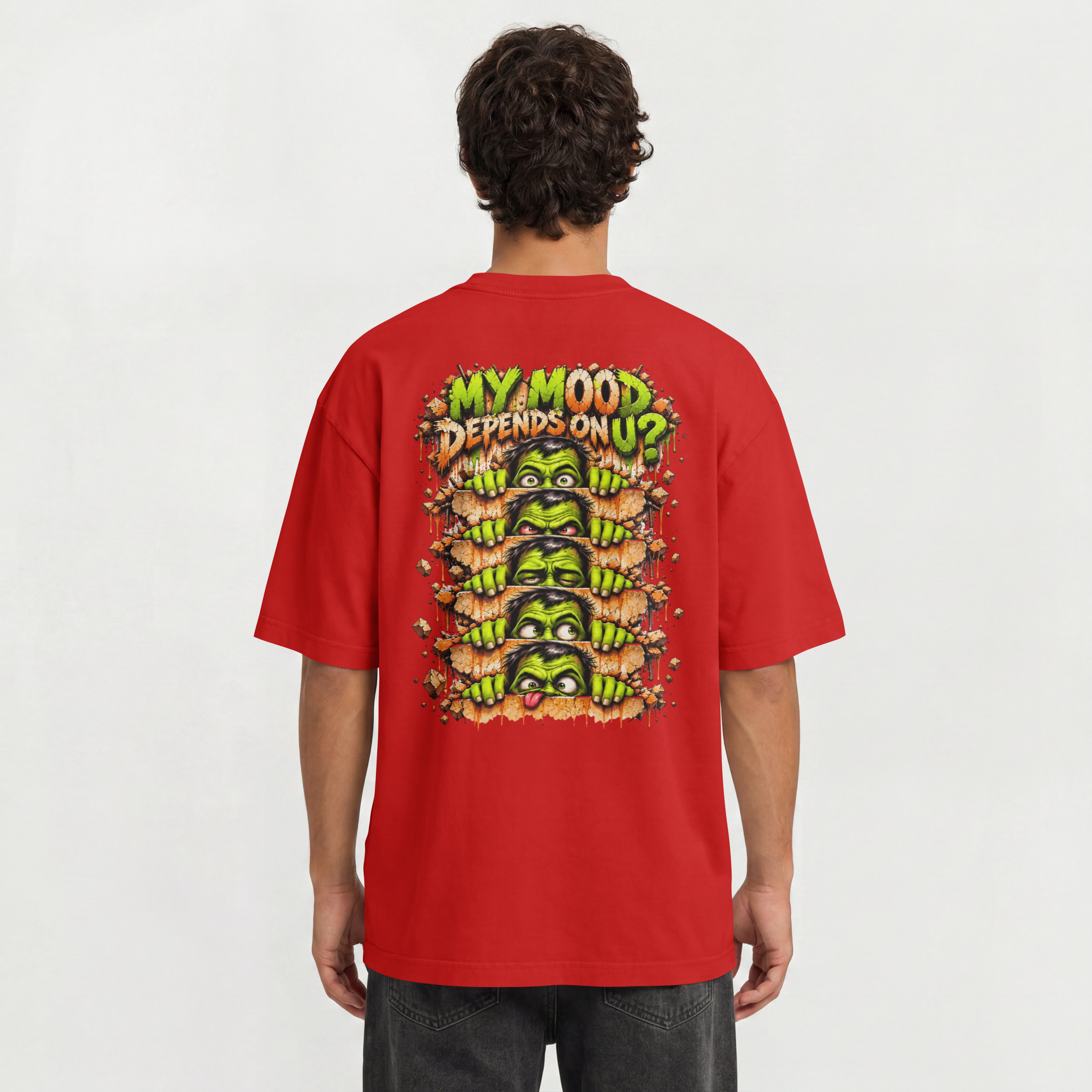 MENS STREETWEAR OVERSIZED T SHIRT - MY MOOD