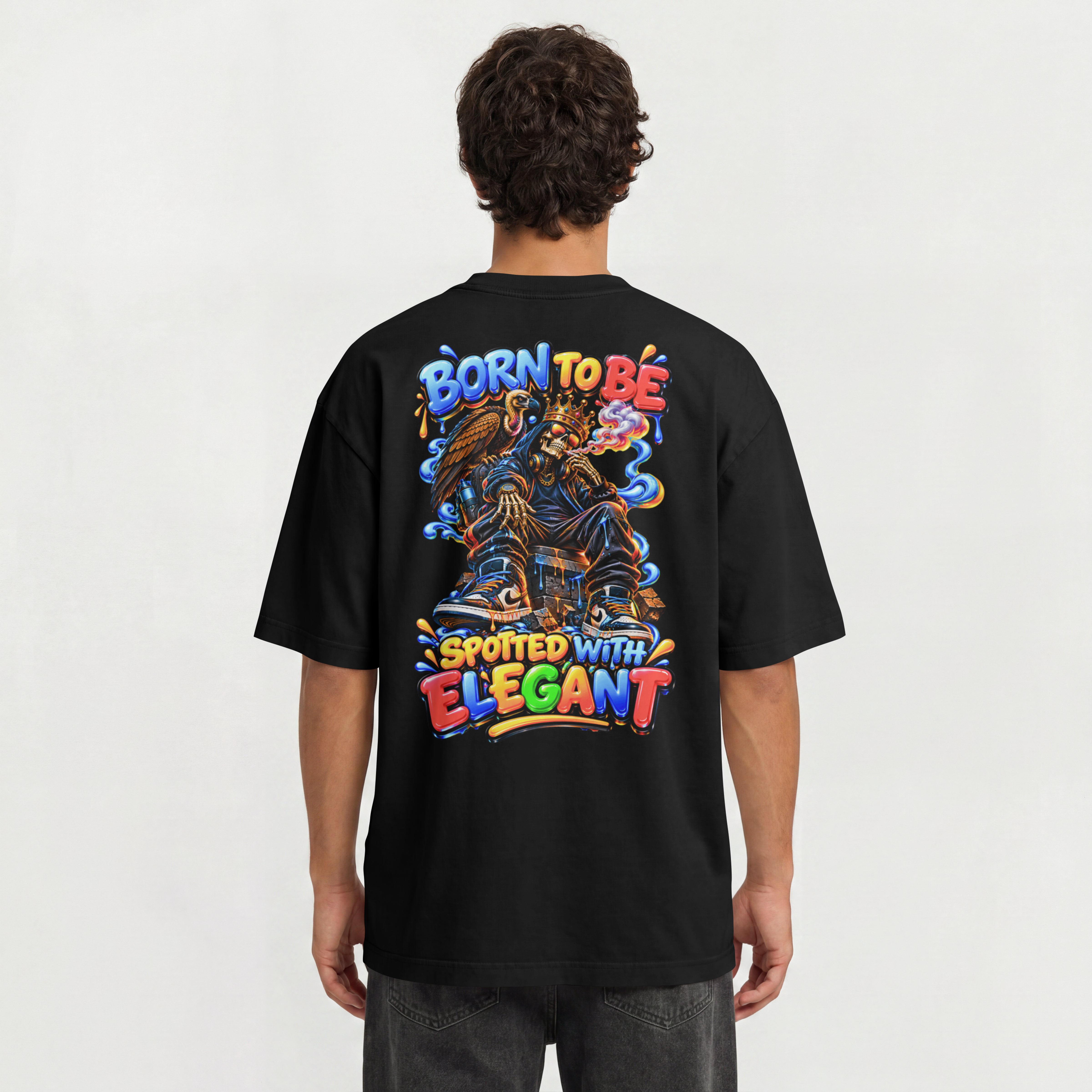 MENS TRENDIN OVERSIZED T SHIRT - BORN TO BE ELEGANT