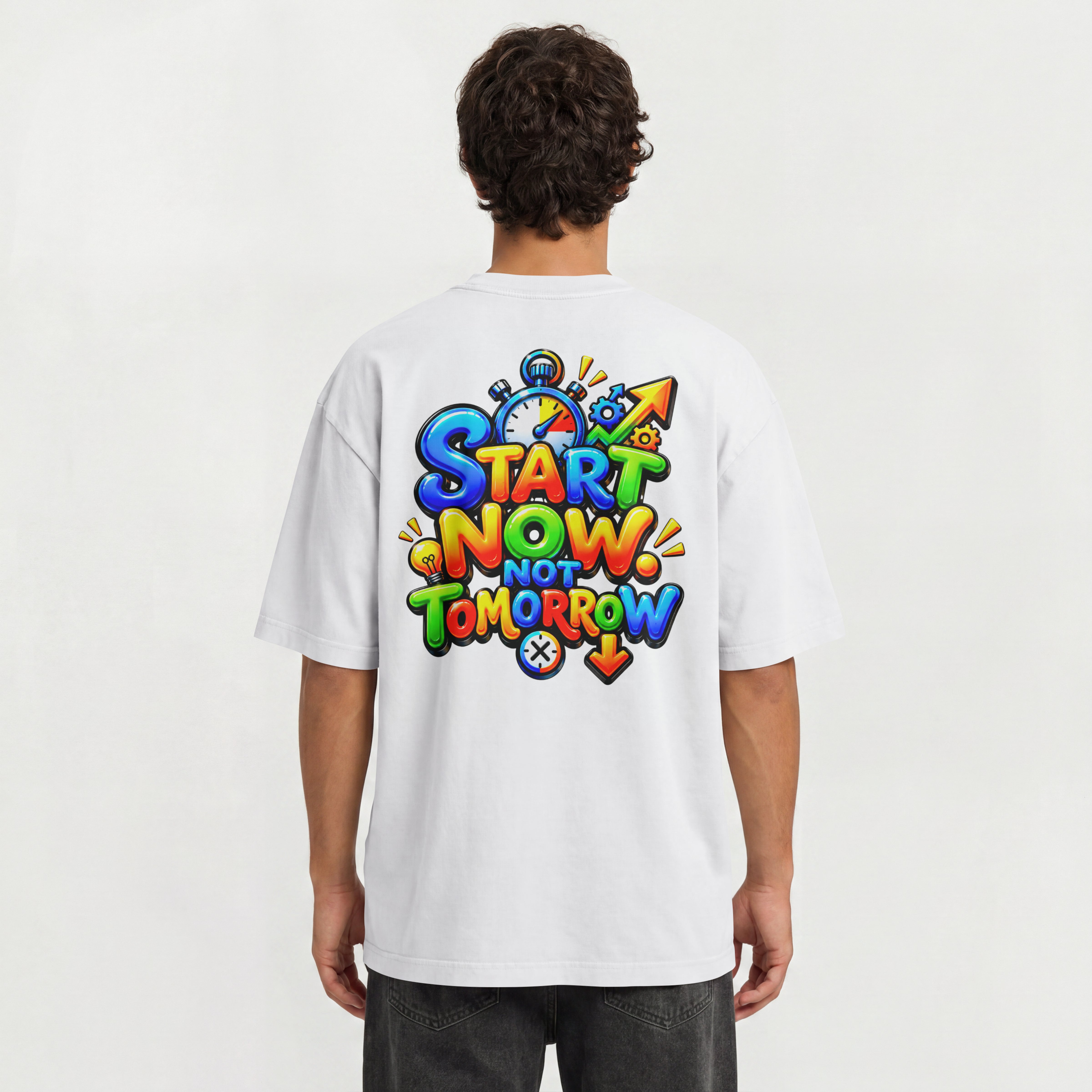 UNISEX TRENDY STRETWEAR OVERSIZED T SHIRT - START TODAY