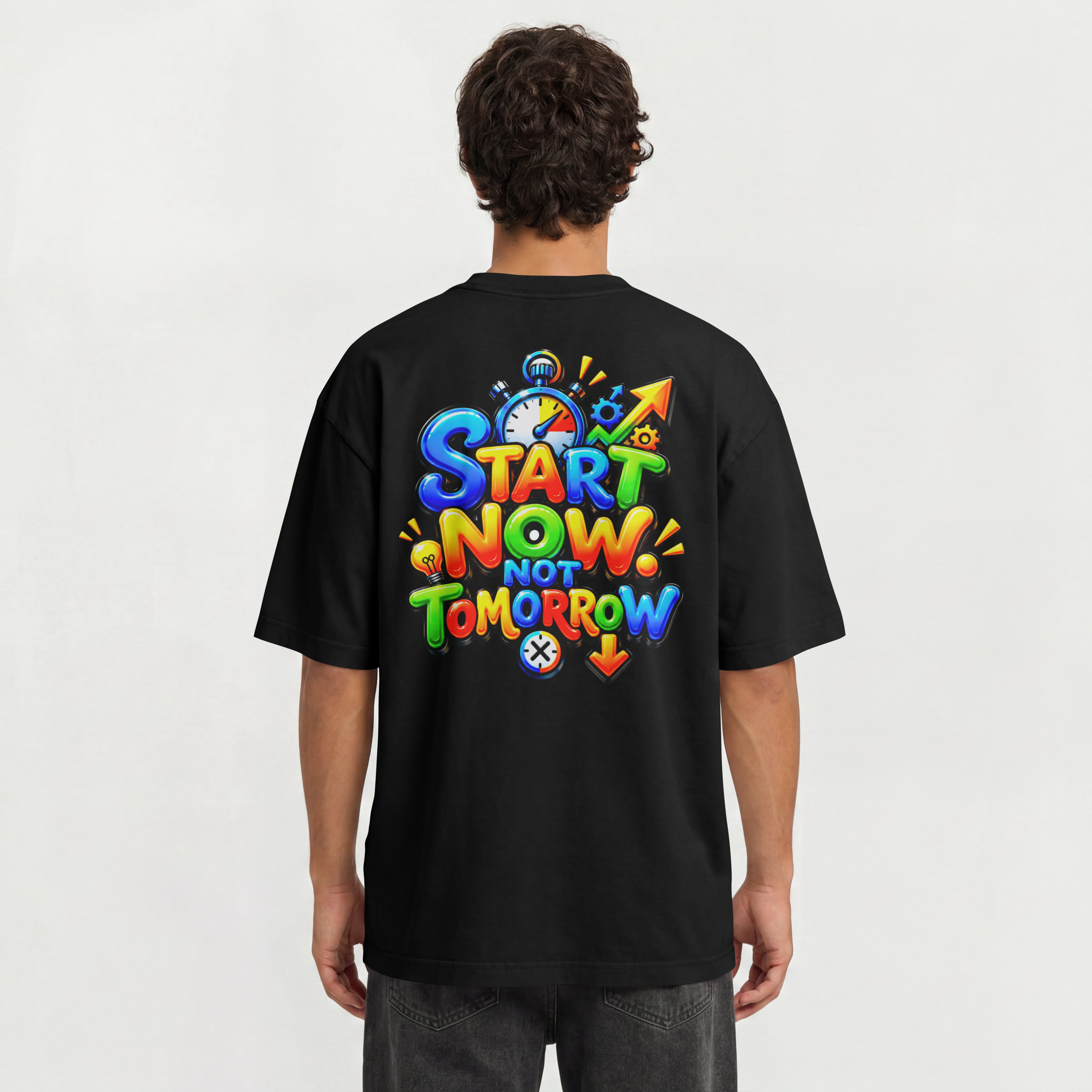 UNISEX TRENDY STRETWEAR OVERSIZED T SHIRT - START TODAY