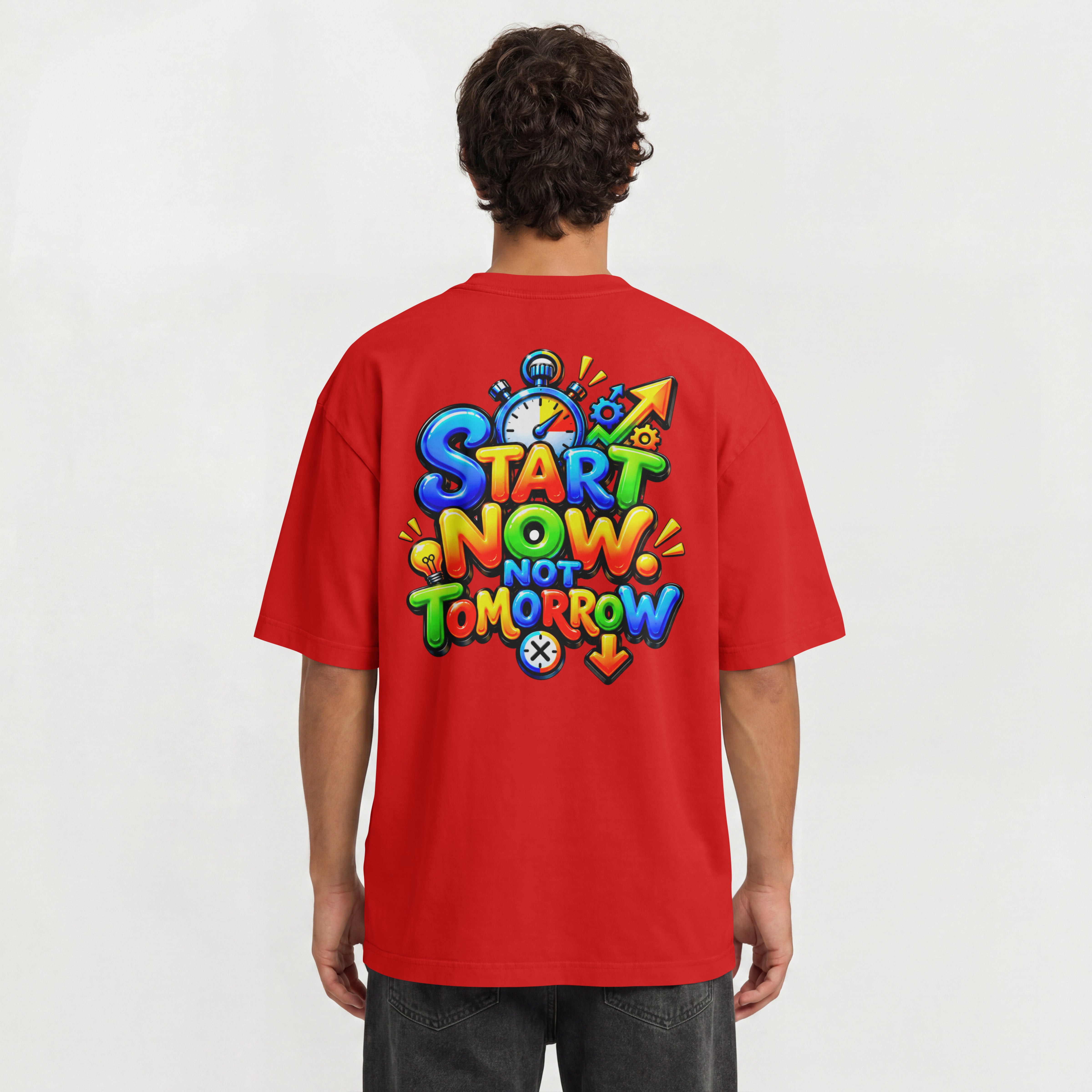 UNISEX TRENDY STRETWEAR OVERSIZED T SHIRT - START TODAY