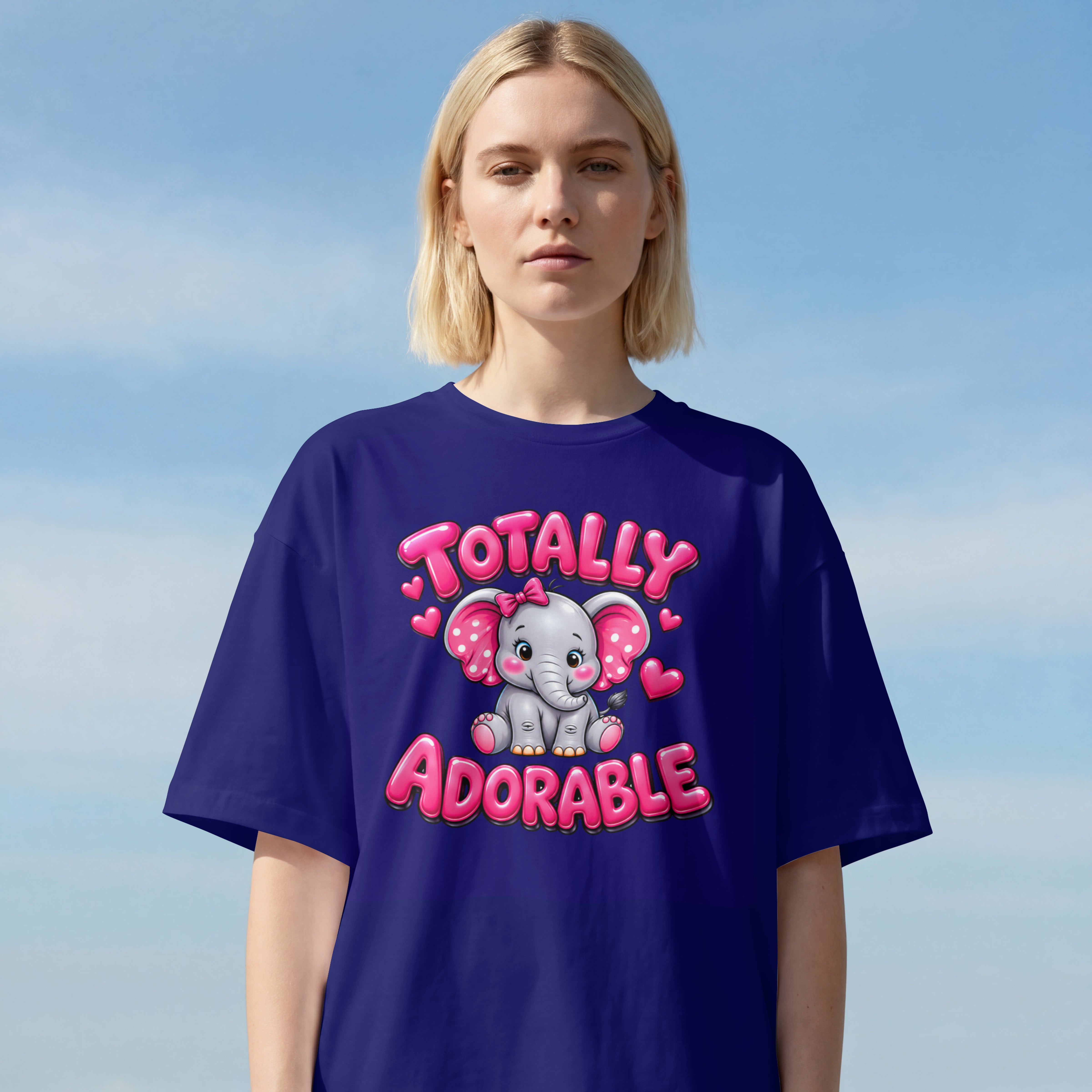 WOMENS CUTE OVERSIZED T SHIRT - ADORABLE