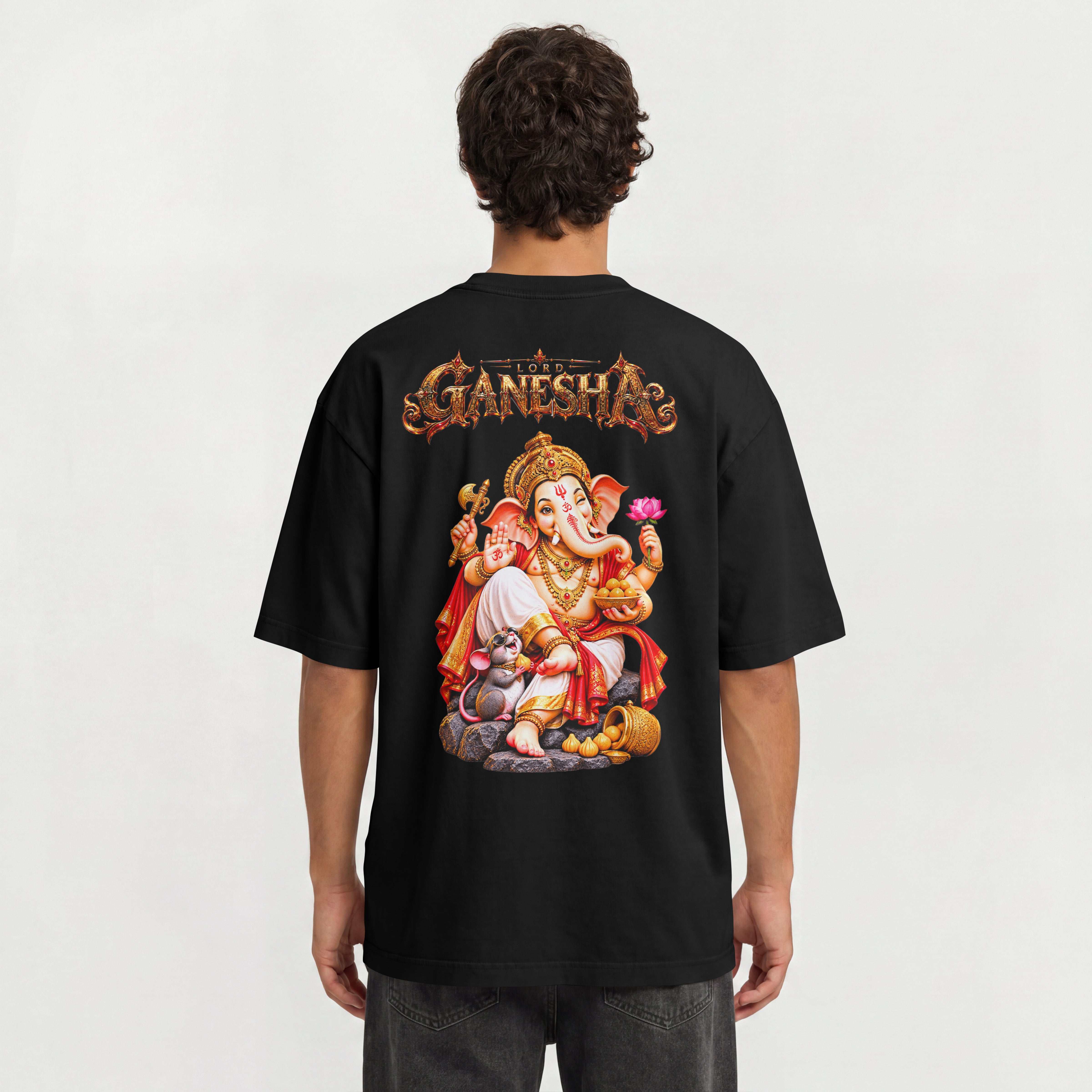 UNISEX DIVINE OVERSIZED T SHIRT - LORD GANESHA