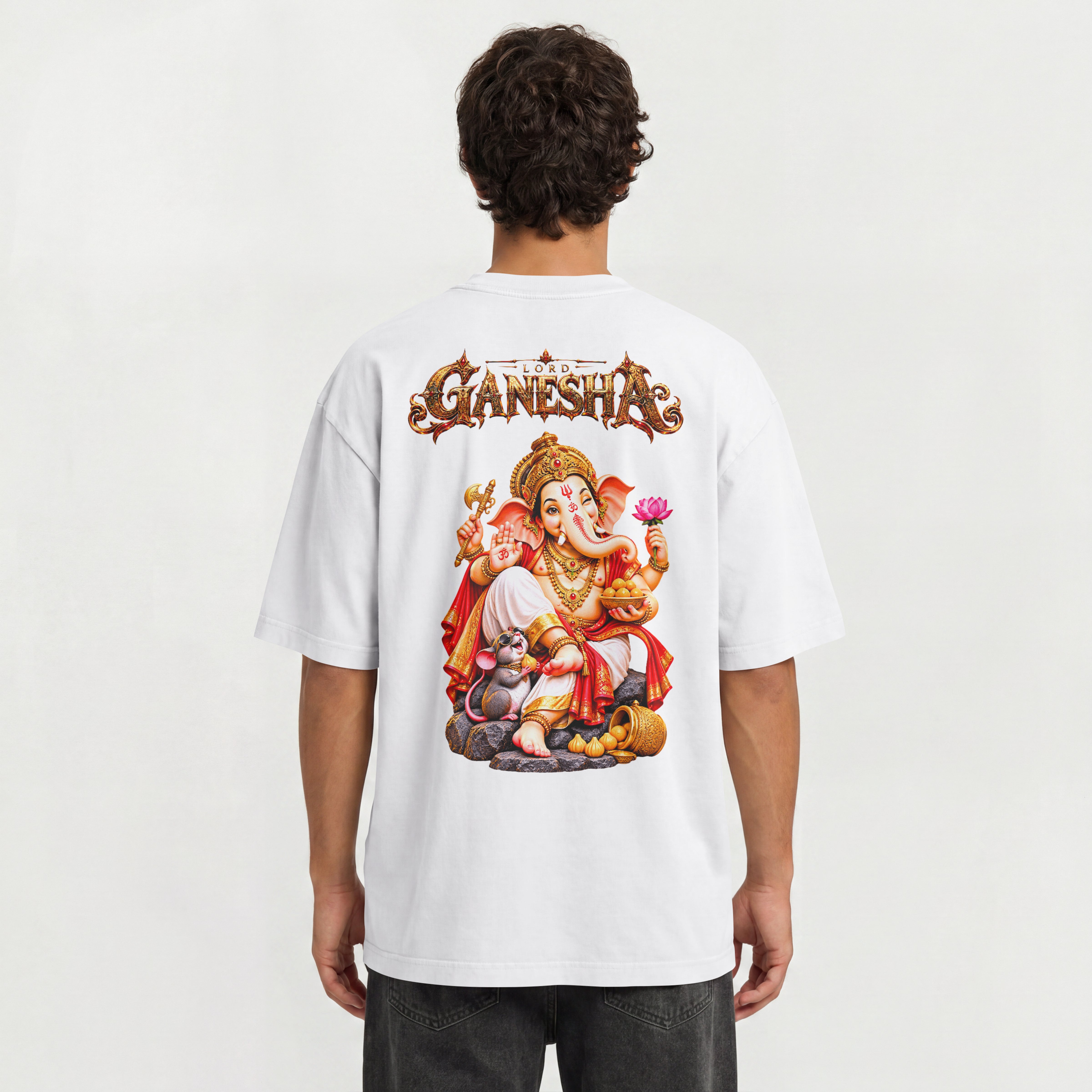UNISEX DIVINE OVERSIZED T SHIRT - LORD GANESHA