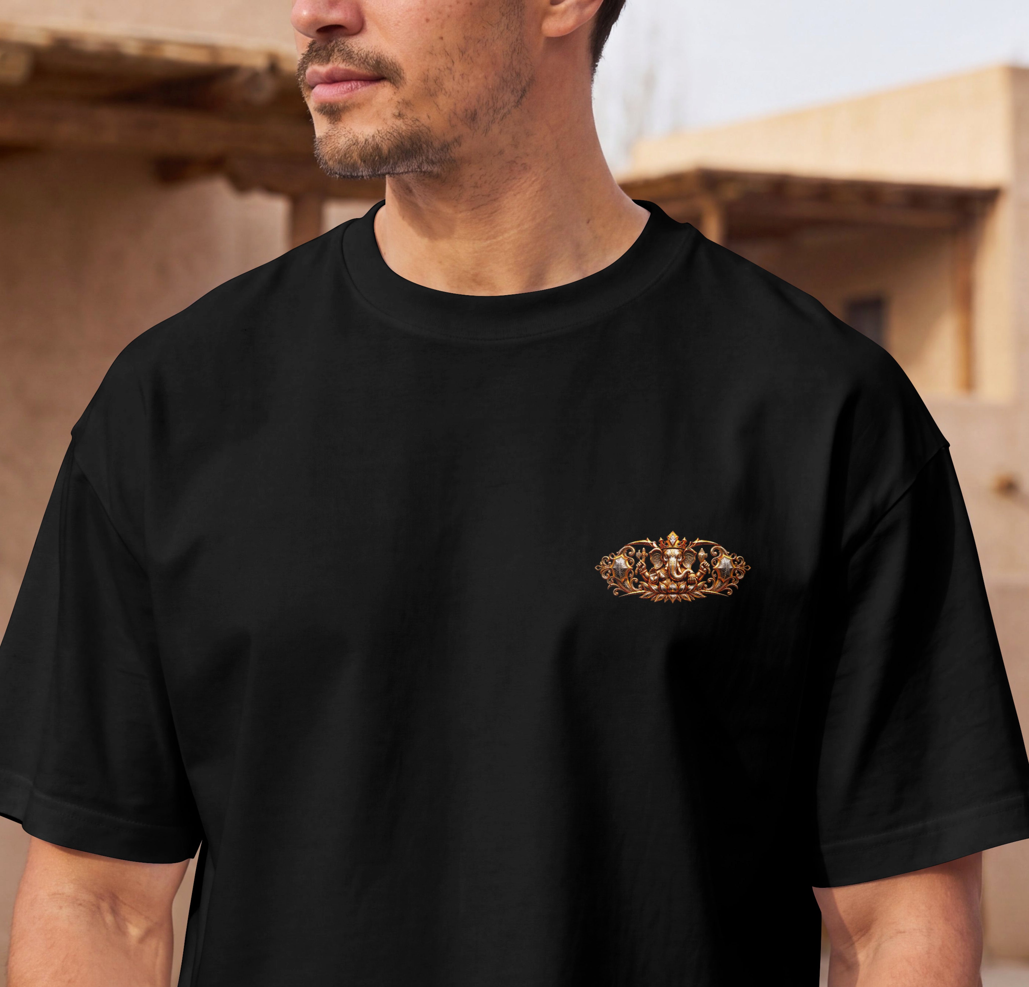 UNISEX DIVINE OVERSIZED T SHIRT - LORD GANESHA