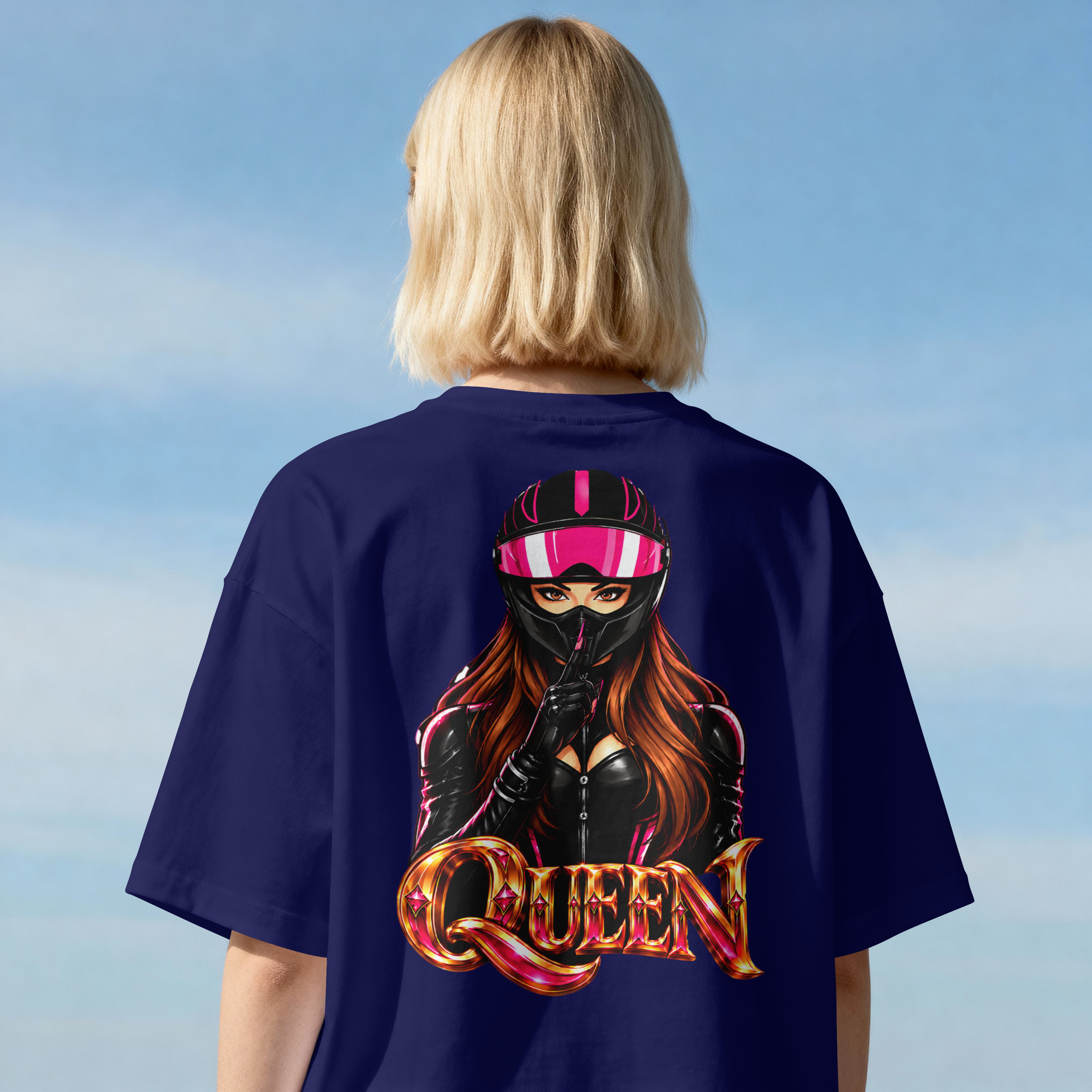WOMENS BIKE RIDE OVERSIZED T SHIRT - BIKER GIRL