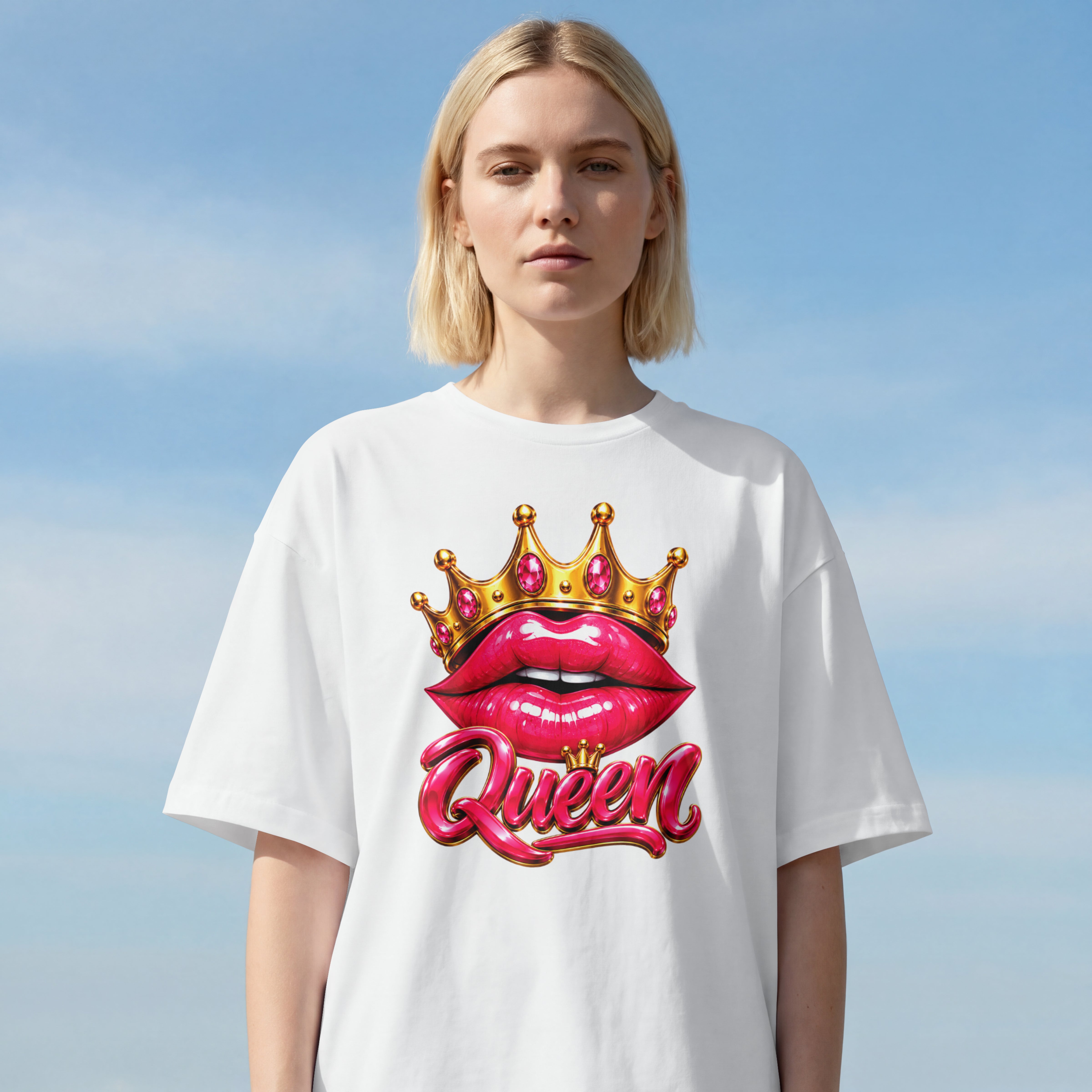 WOMENS TRENDING OVERSIZED T SHIRT - QUEEN