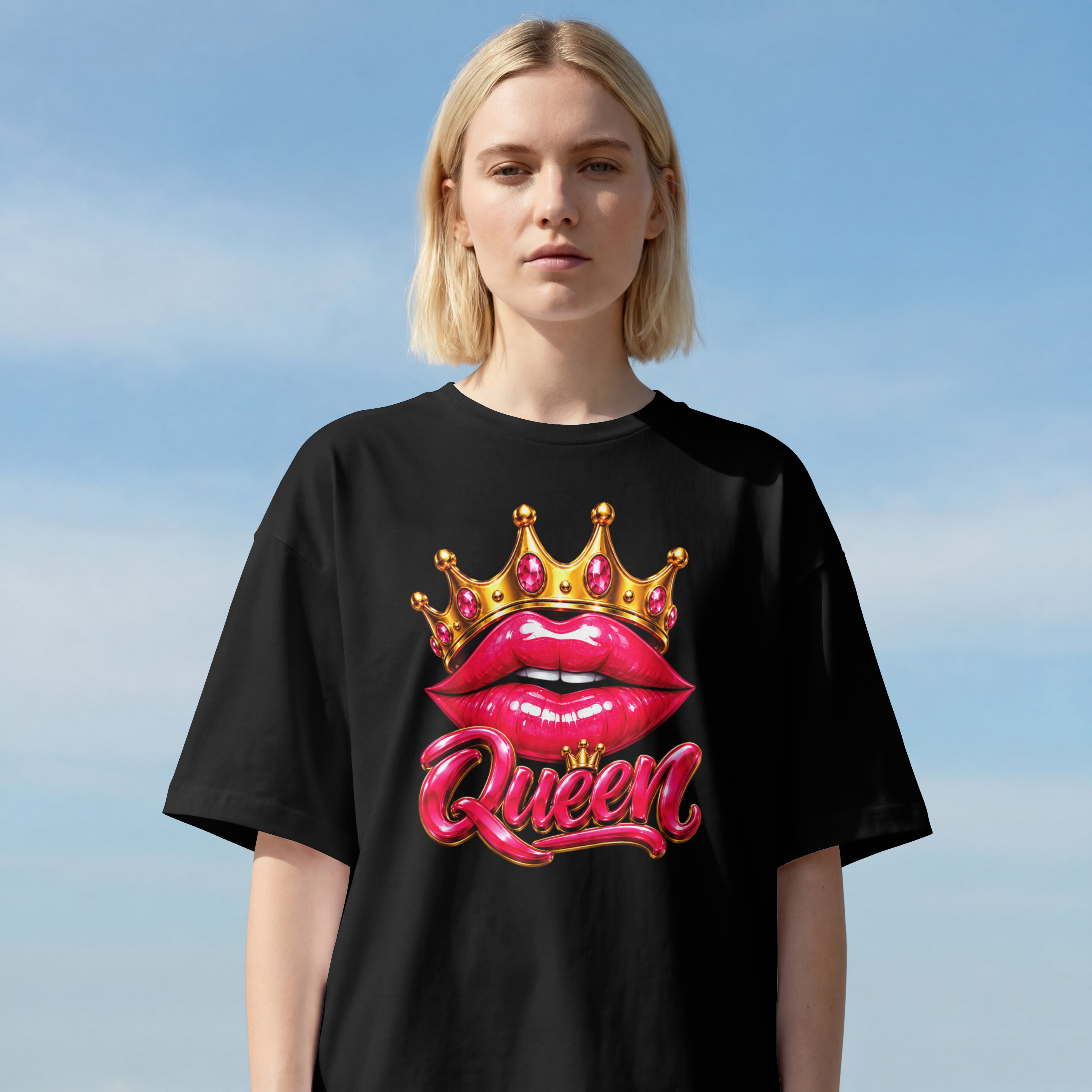WOMENS TRENDING OVERSIZED T SHIRT - QUEEN