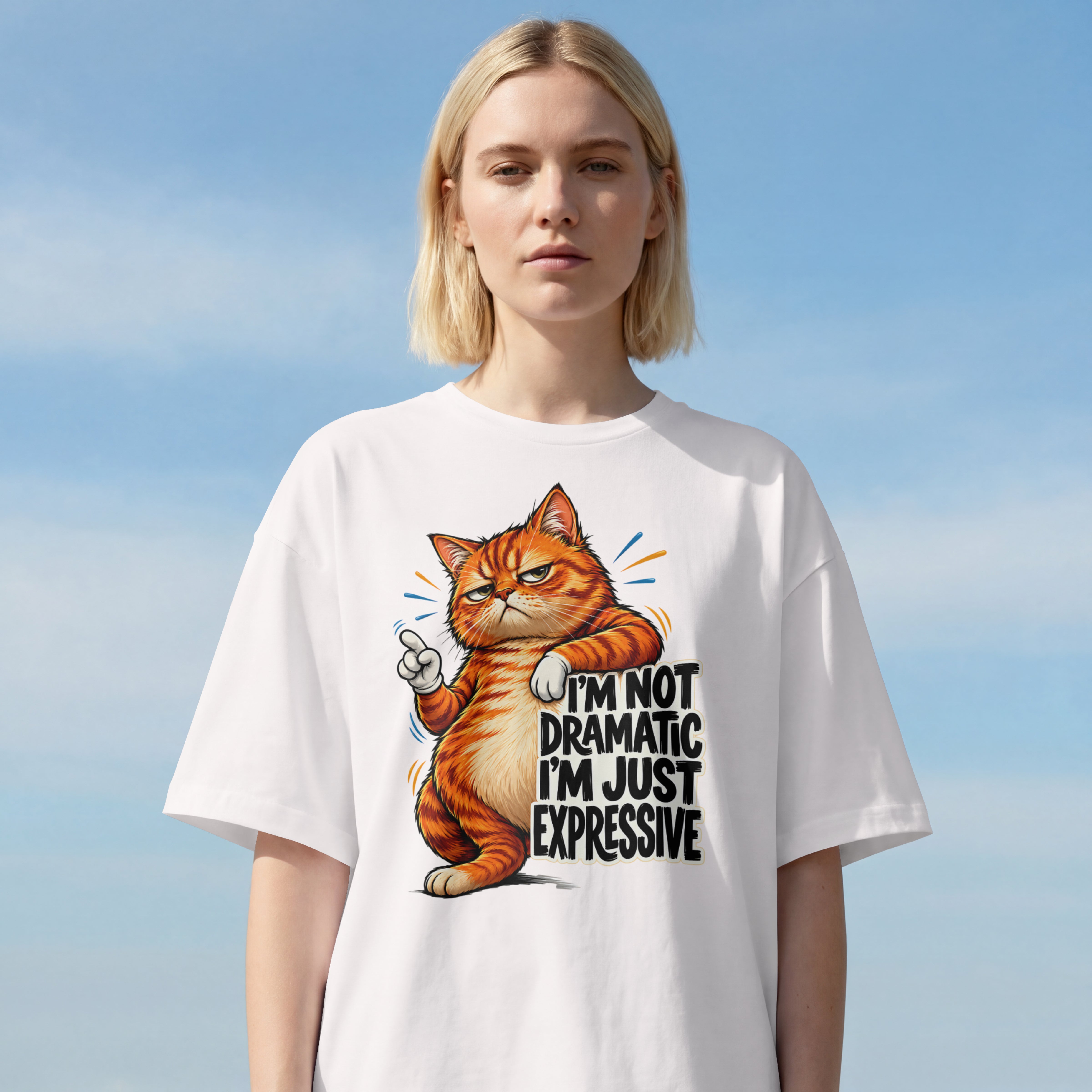 WOMENS TREND STREEWEAR OVERSIZED T SHIRT - DRAMATIC