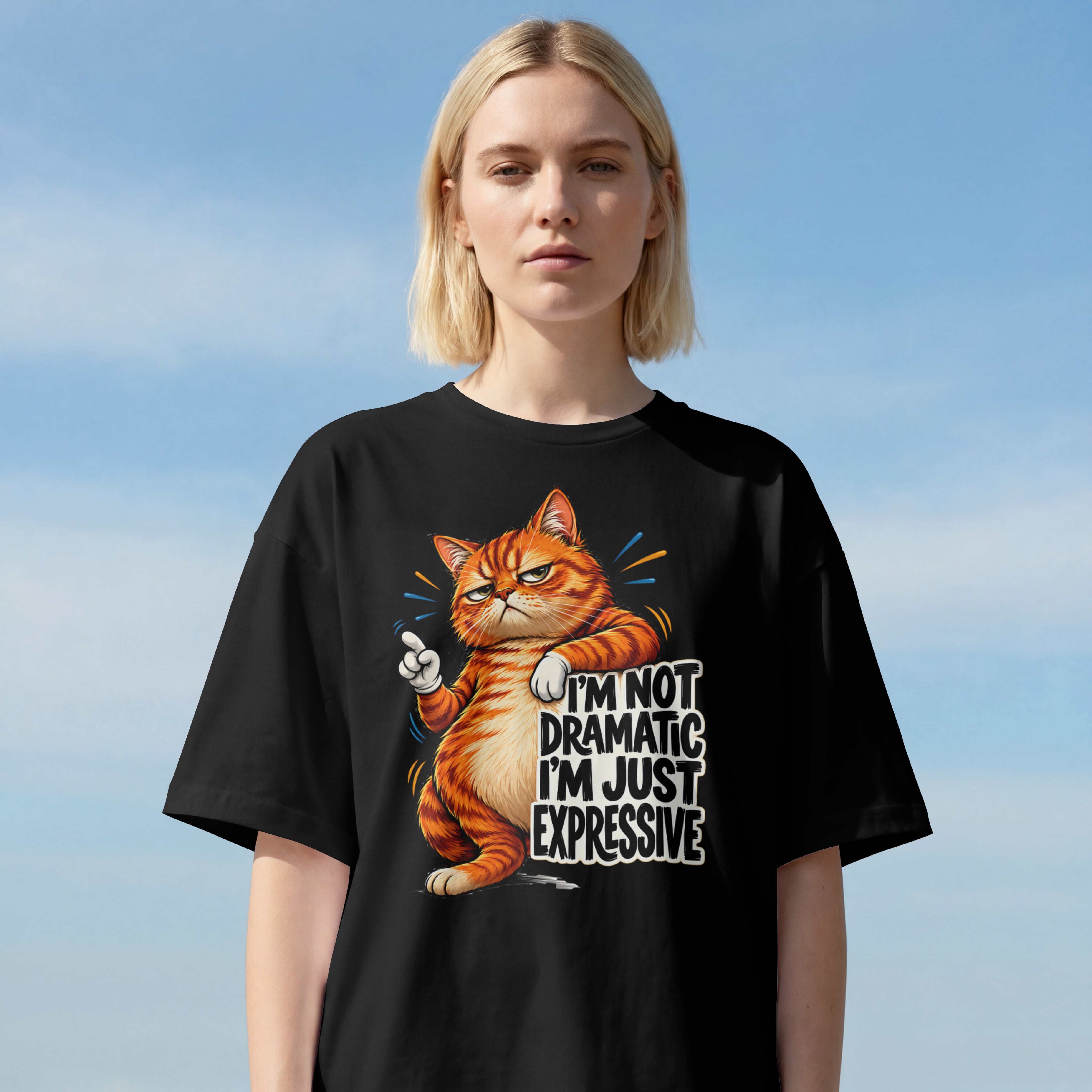 WOMENS TREND STREEWEAR OVERSIZED T SHIRT - DRAMATIC