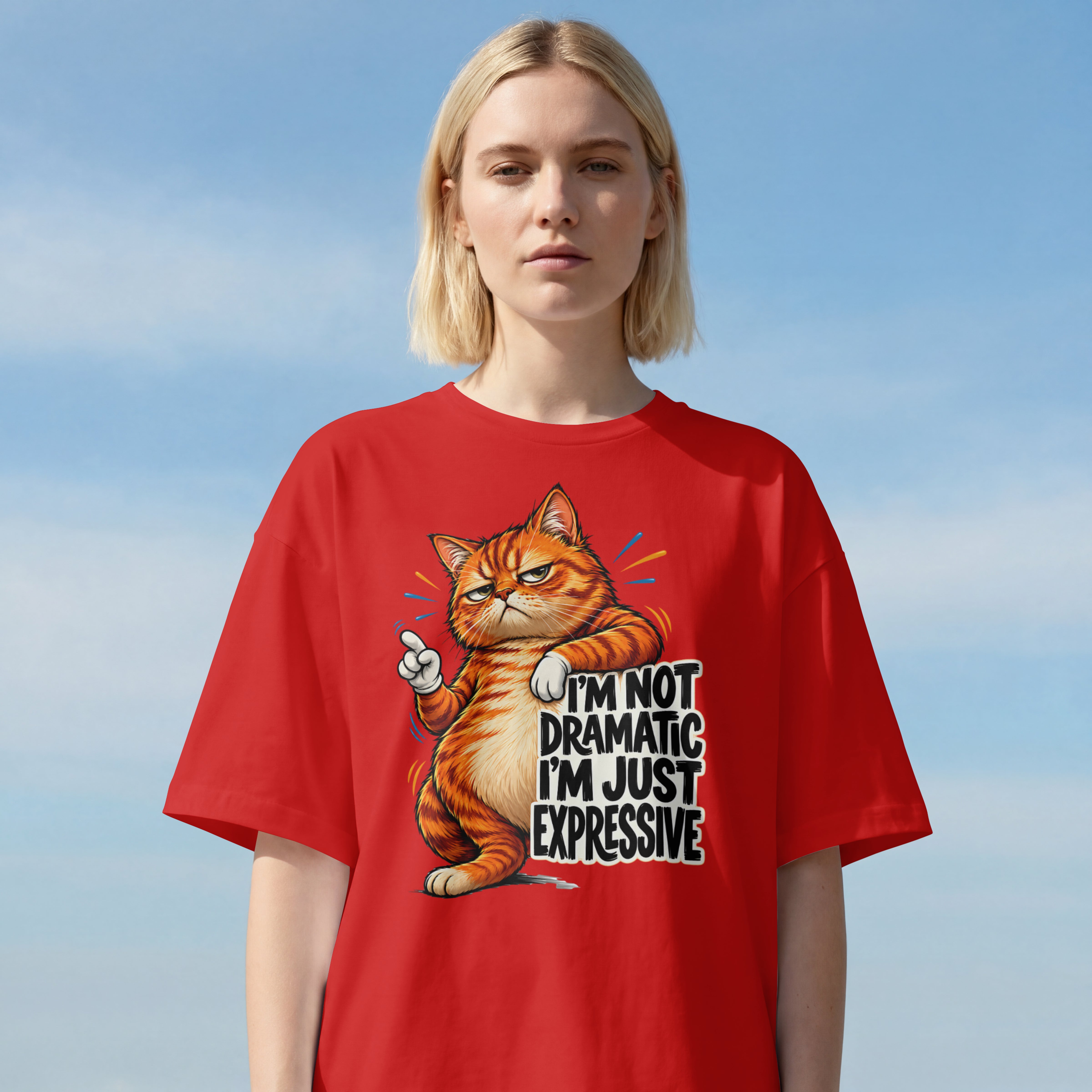 WOMENS TREND STREEWEAR OVERSIZED T SHIRT - DRAMATIC