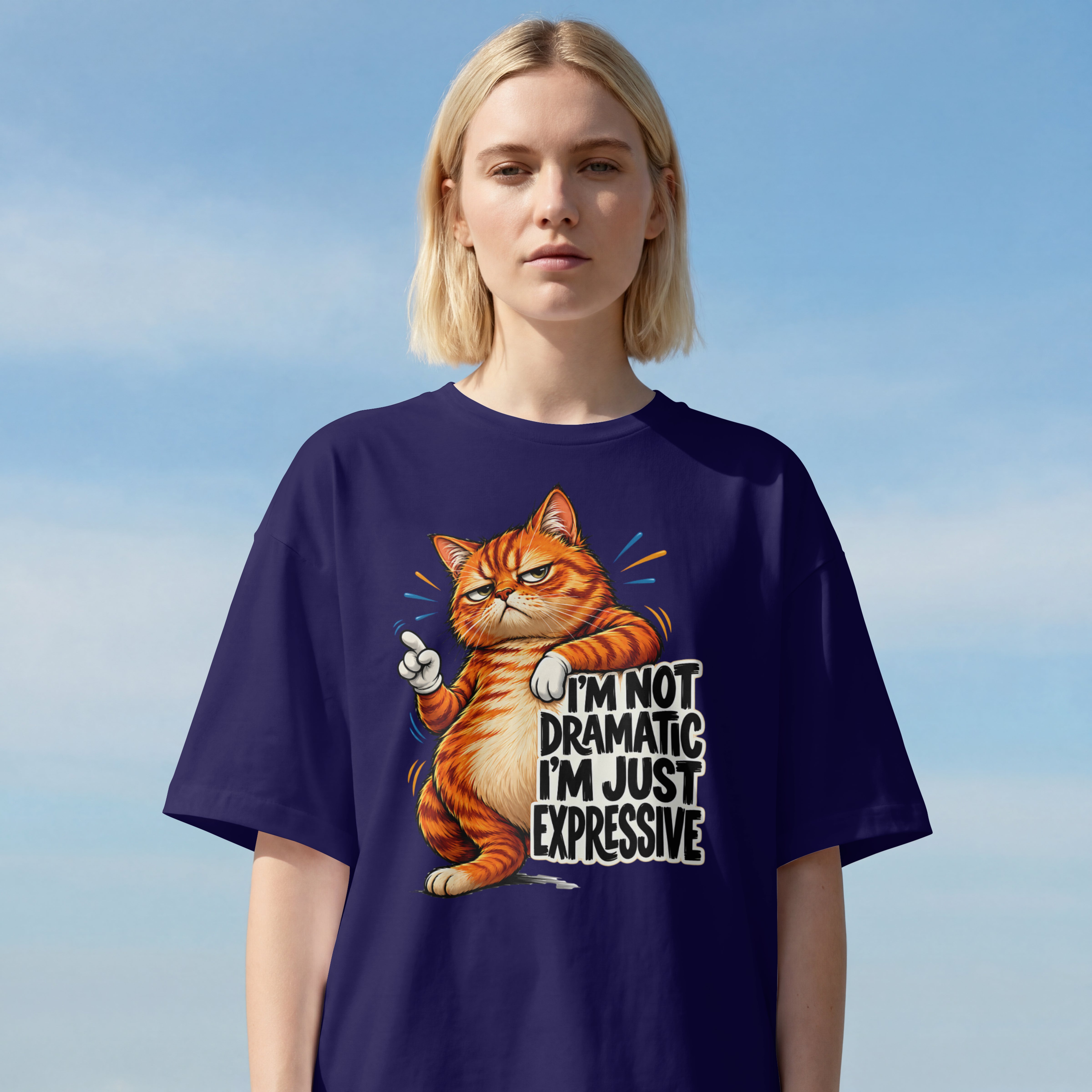 WOMENS TREND STREEWEAR OVERSIZED T SHIRT - DRAMATIC