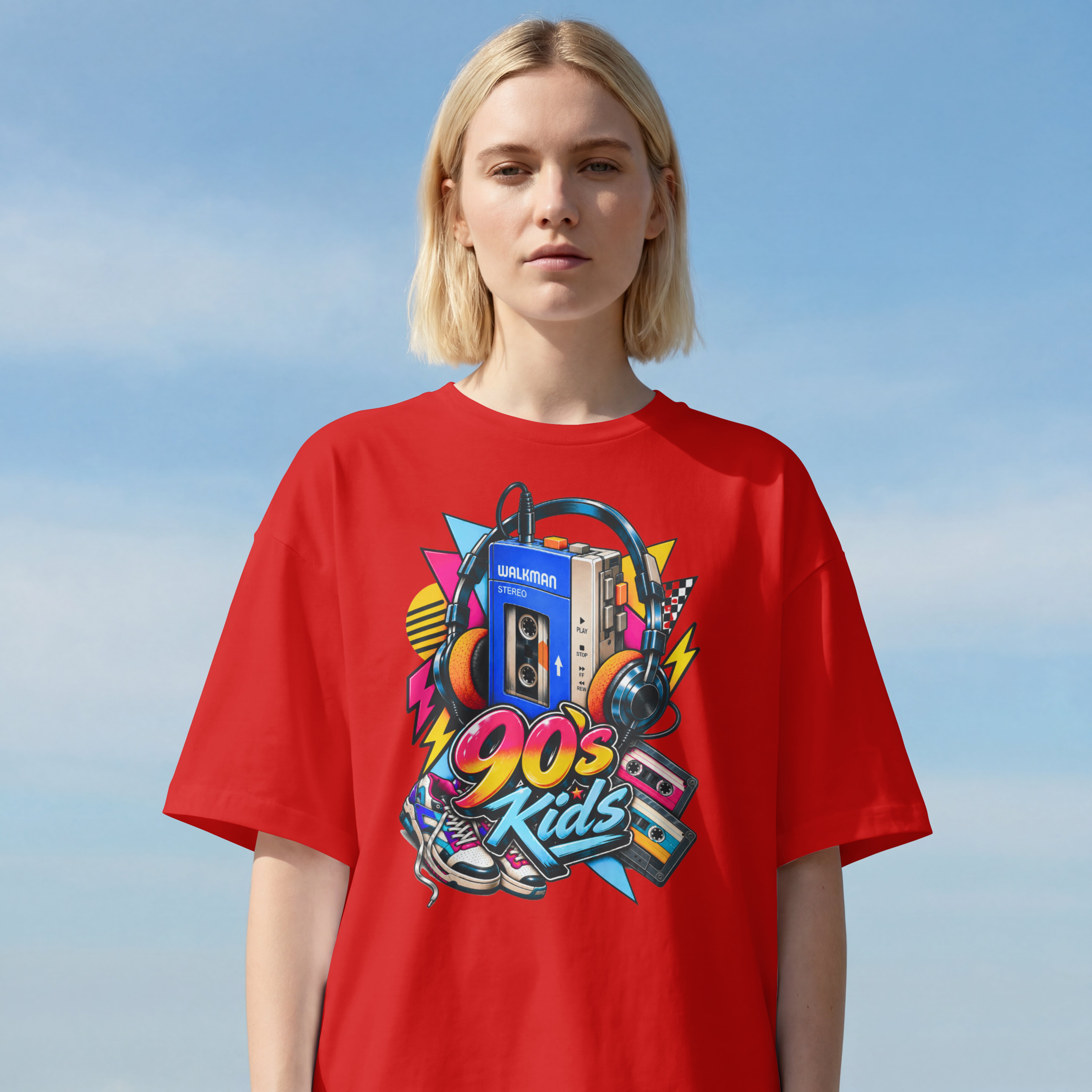 WOMENS RETRO OVERSIZED T SHIRT - 90S KID