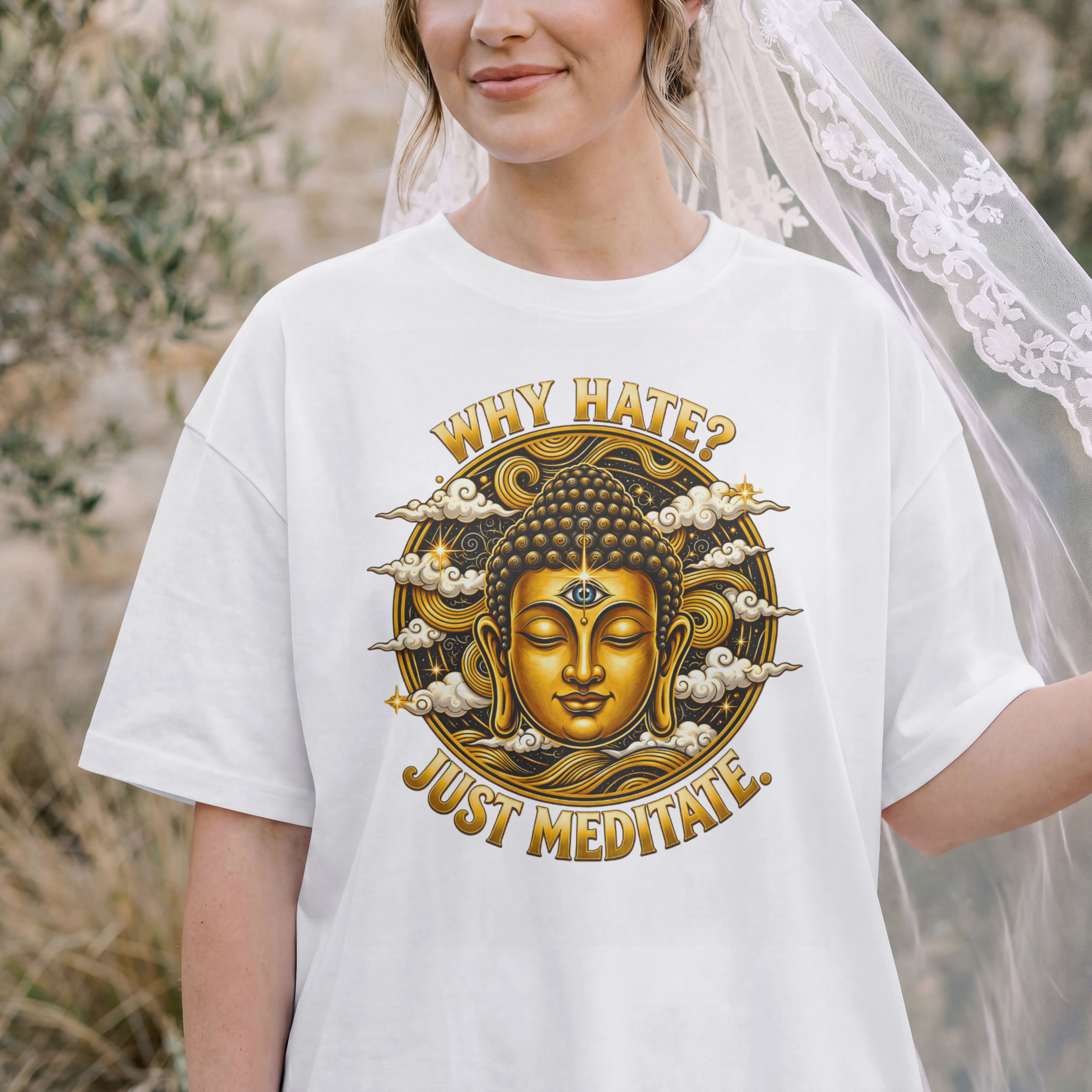 WOMENS DIVINE OVERSIZED T SHIRT - BUDDHA