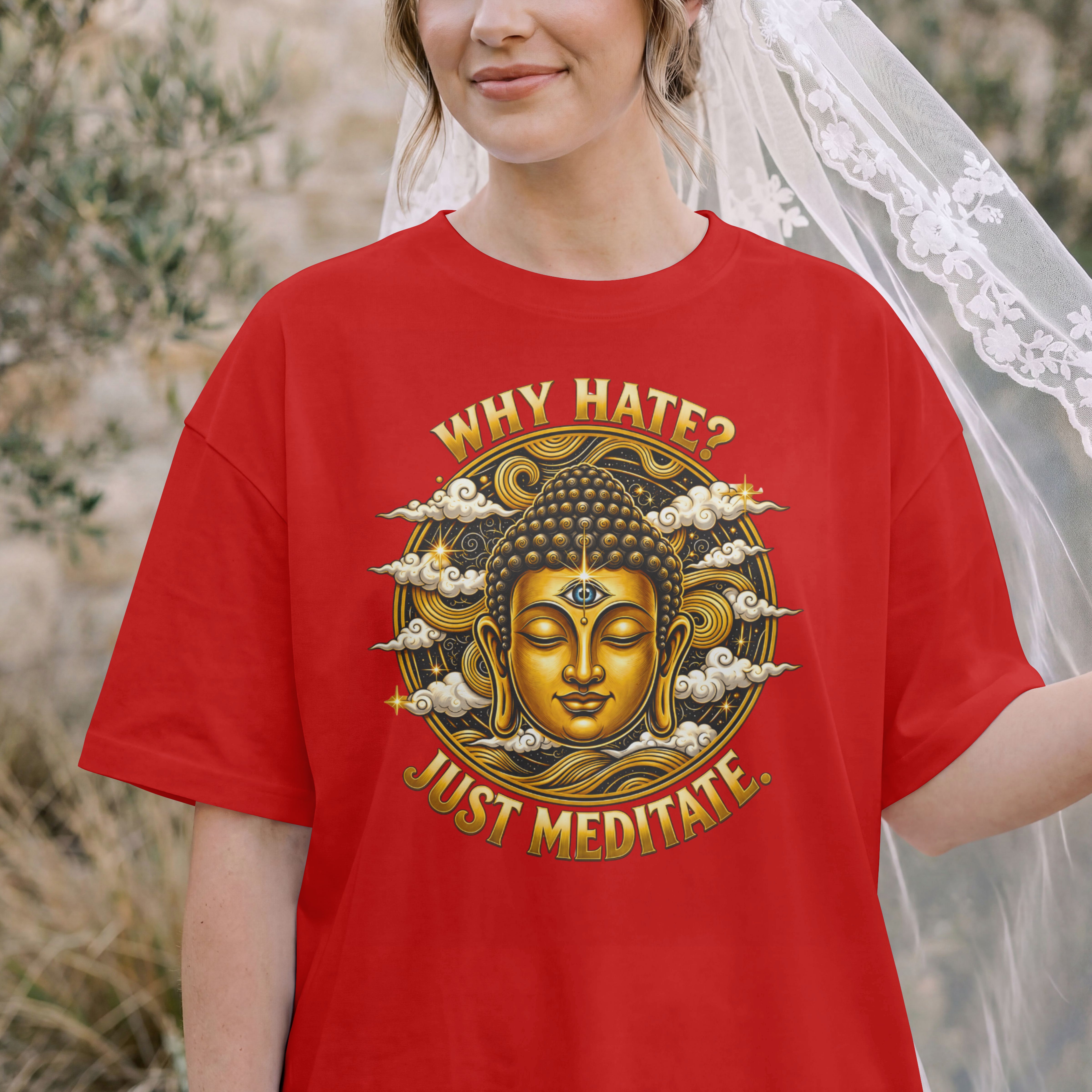 WOMENS DIVINE OVERSIZED T SHIRT - BUDDHA