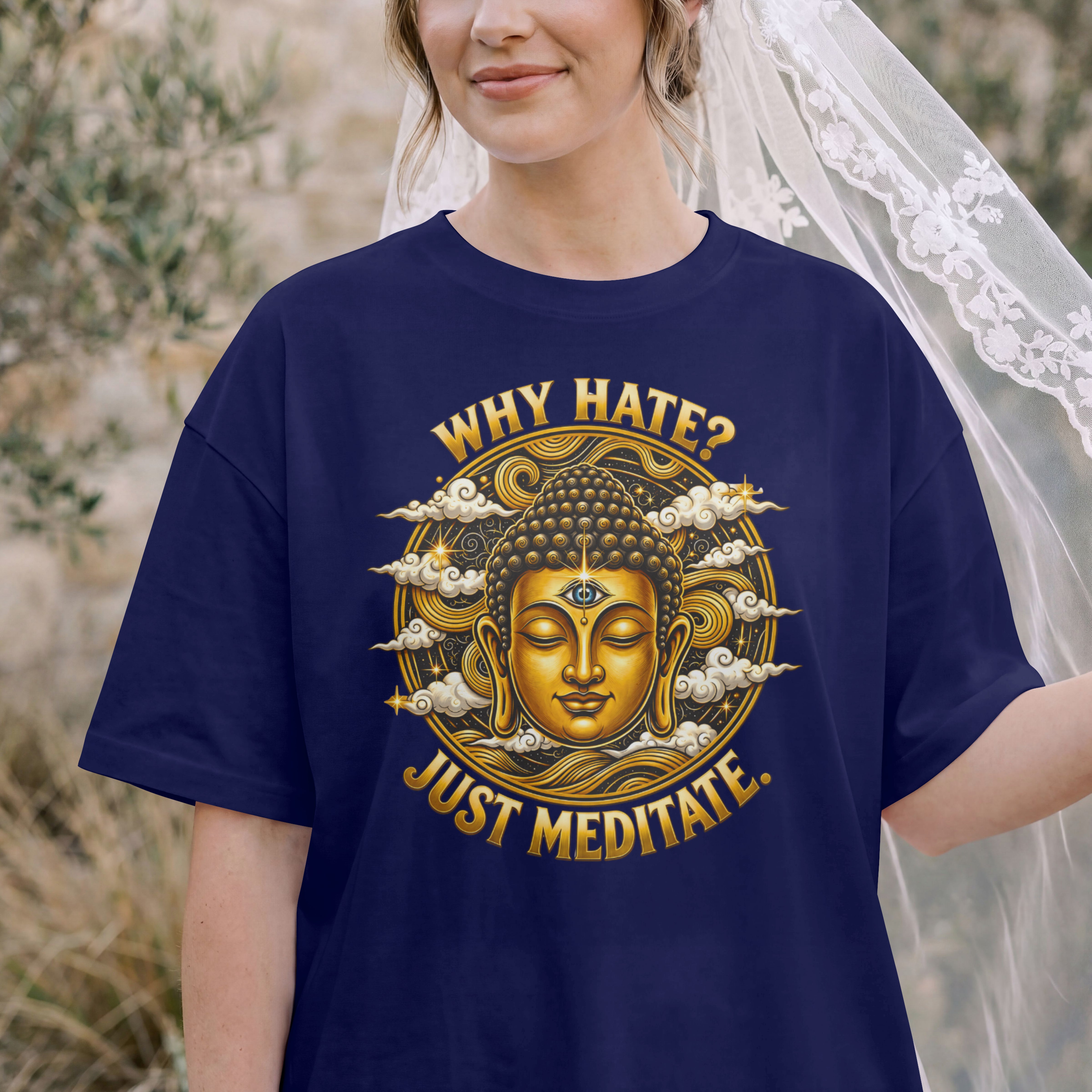 WOMENS DIVINE OVERSIZED T SHIRT - BUDDHA