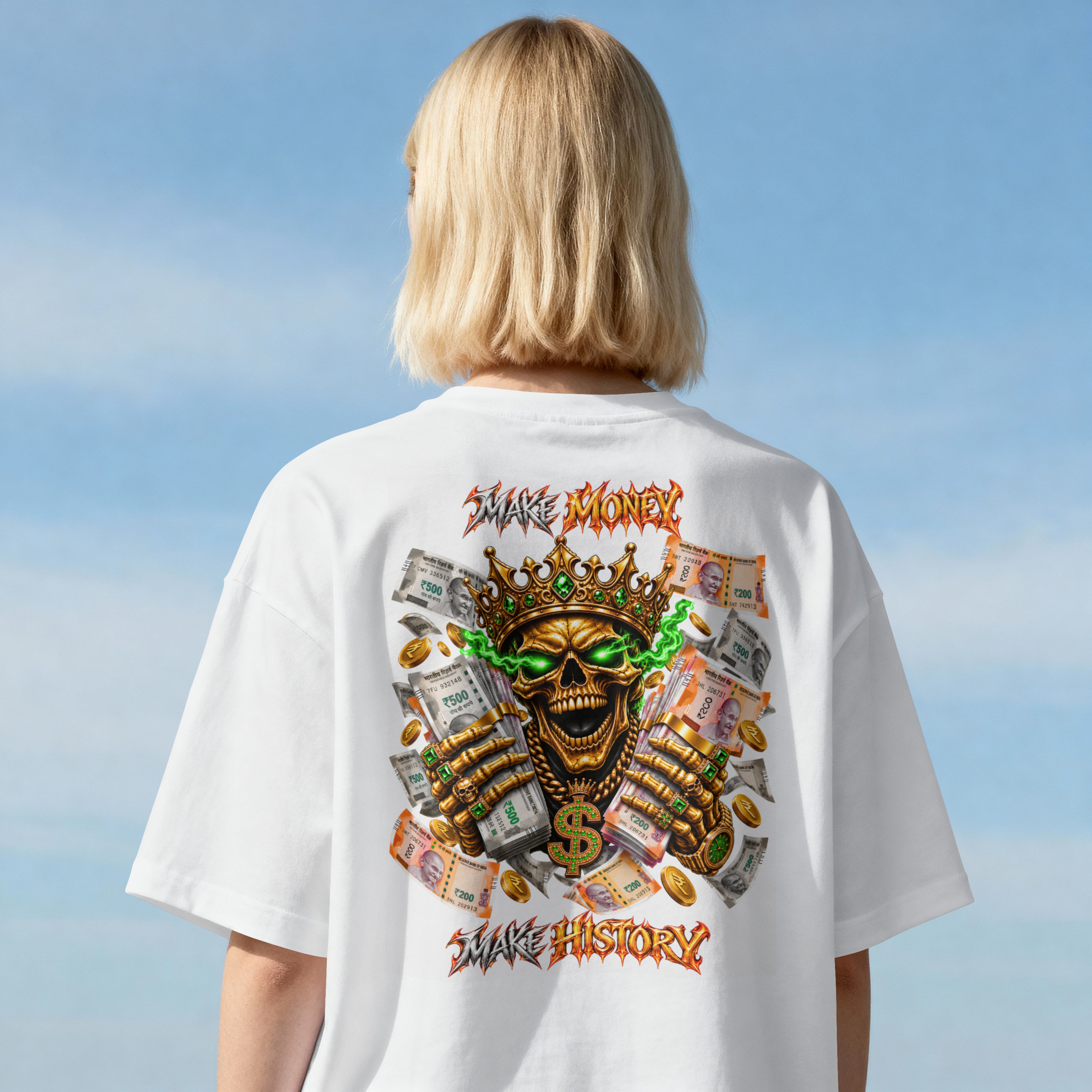 UNISEX TRENDY STREETWEAR OVERSIZED T SHIRT - MAKE MONEY