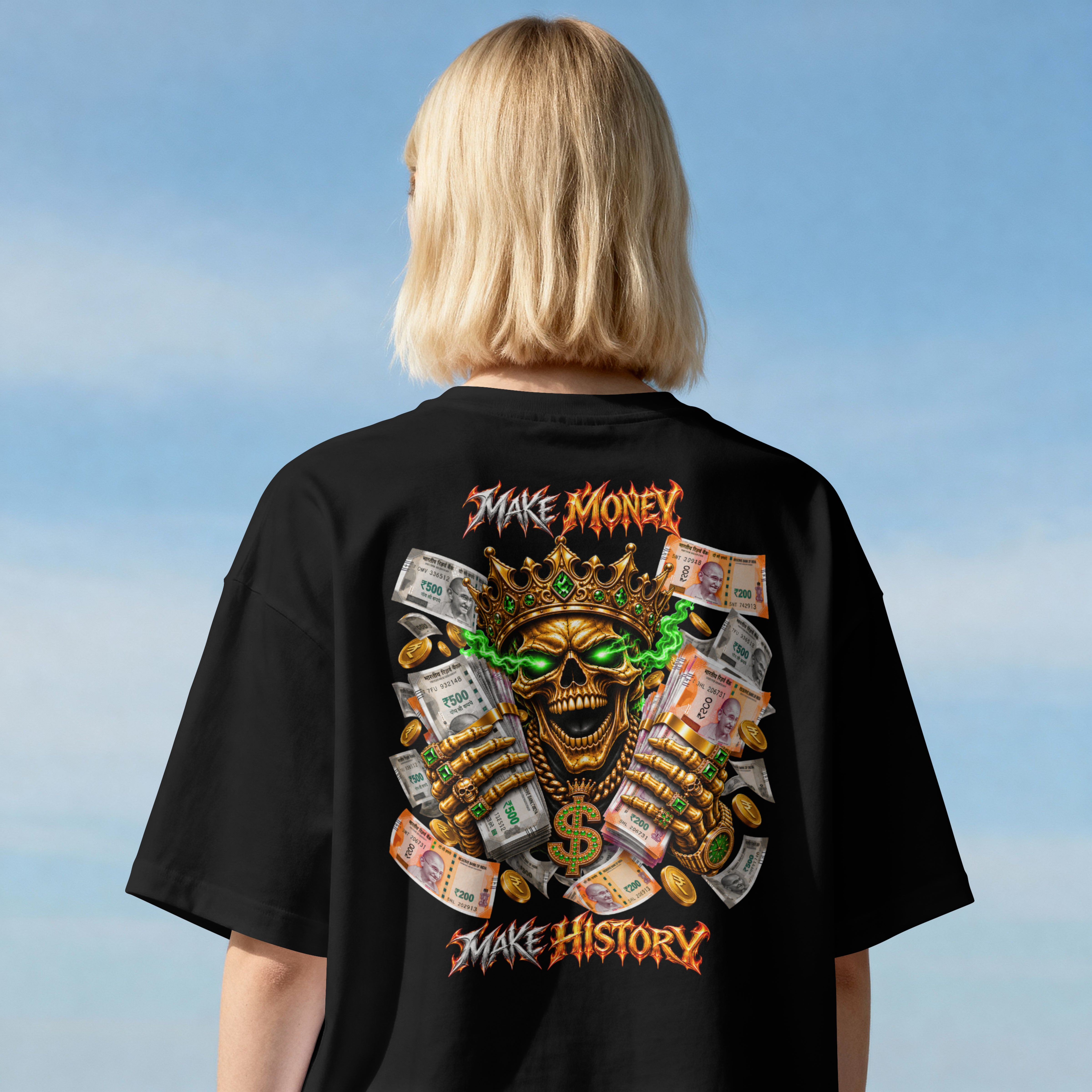 UNISEX TRENDY STREETWEAR OVERSIZED T SHIRT - MAKE MONEY