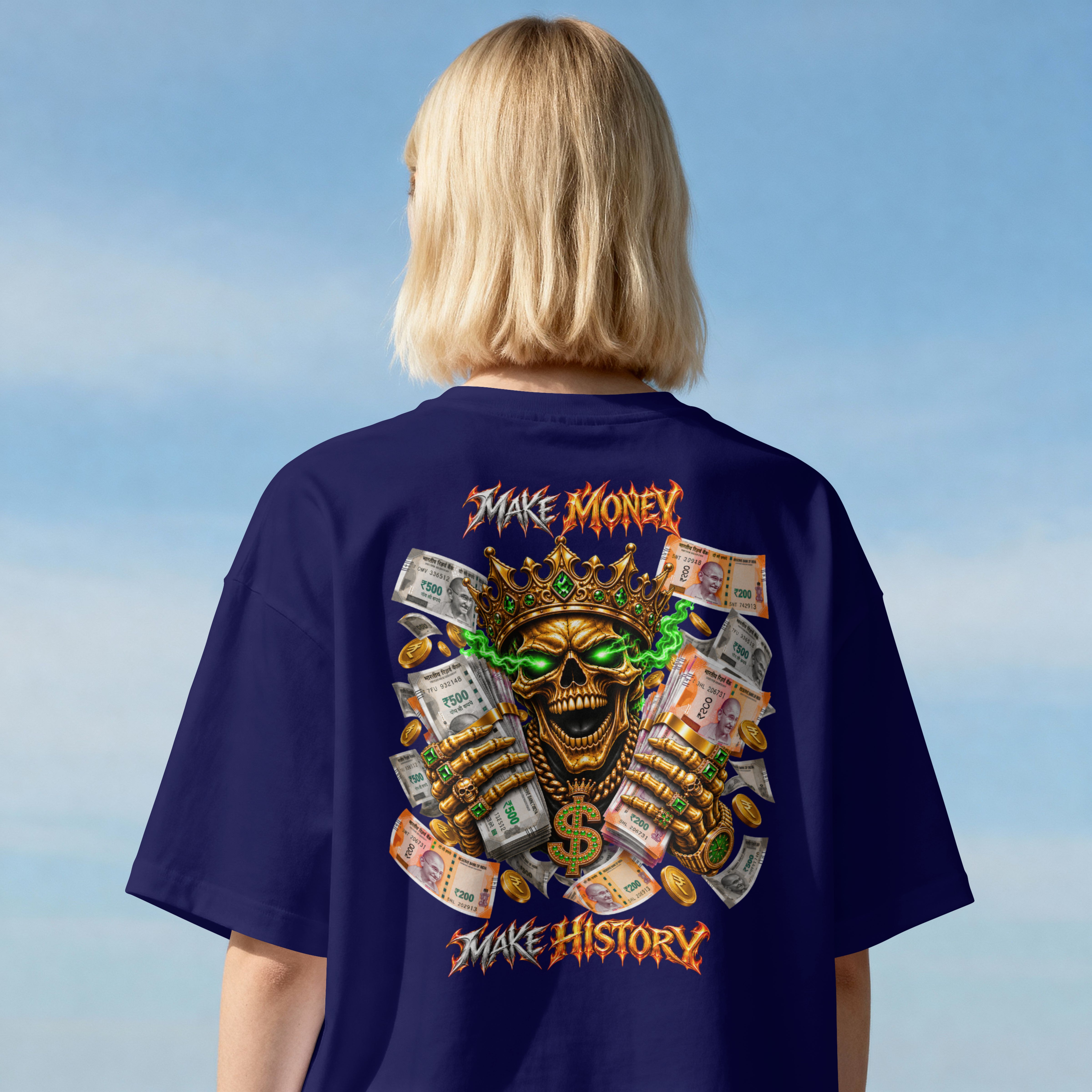 UNISEX TRENDY STREETWEAR OVERSIZED T SHIRT - MAKE MONEY