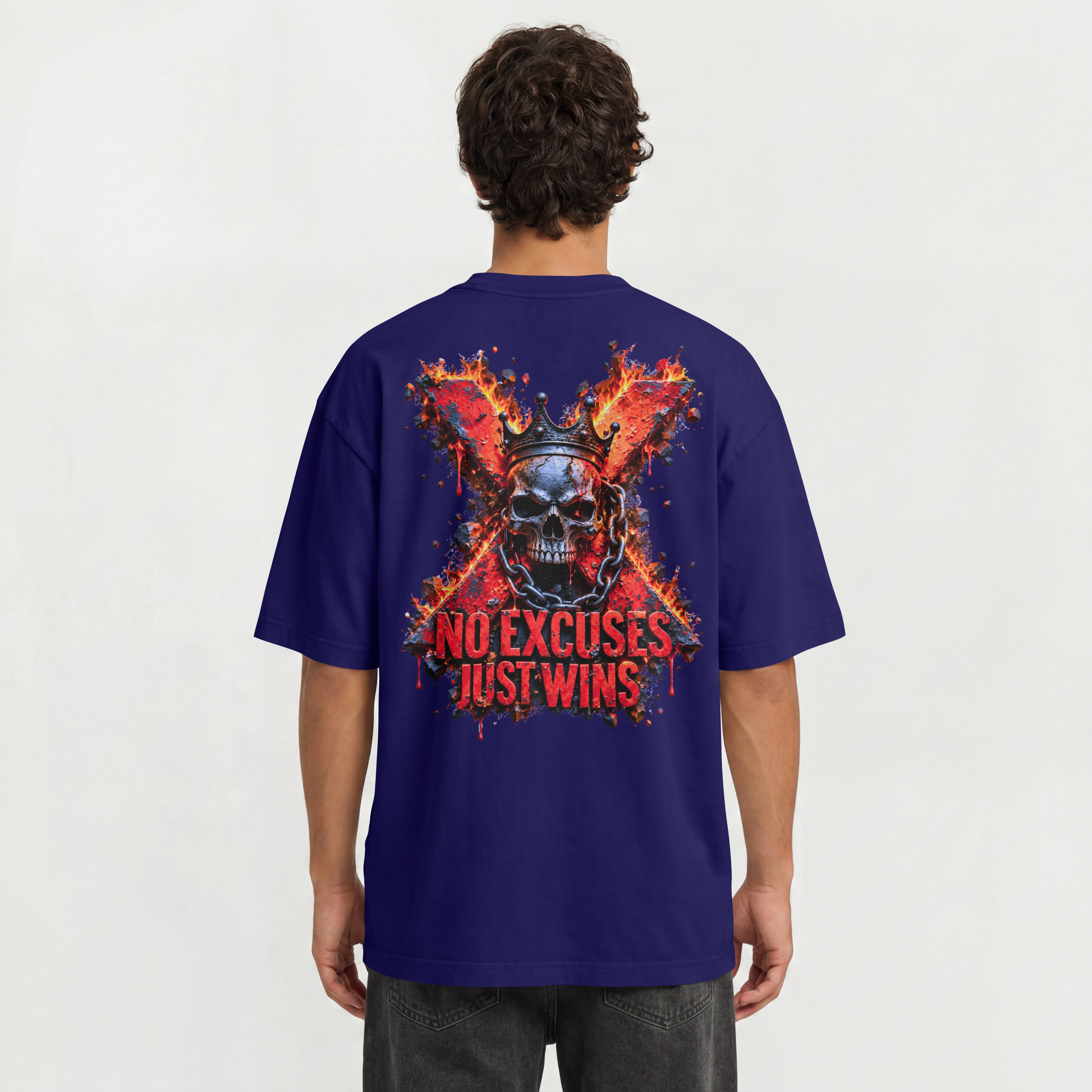 MENS STREETWEAR OVERSIZED T SHIRT - NO EXCUSES