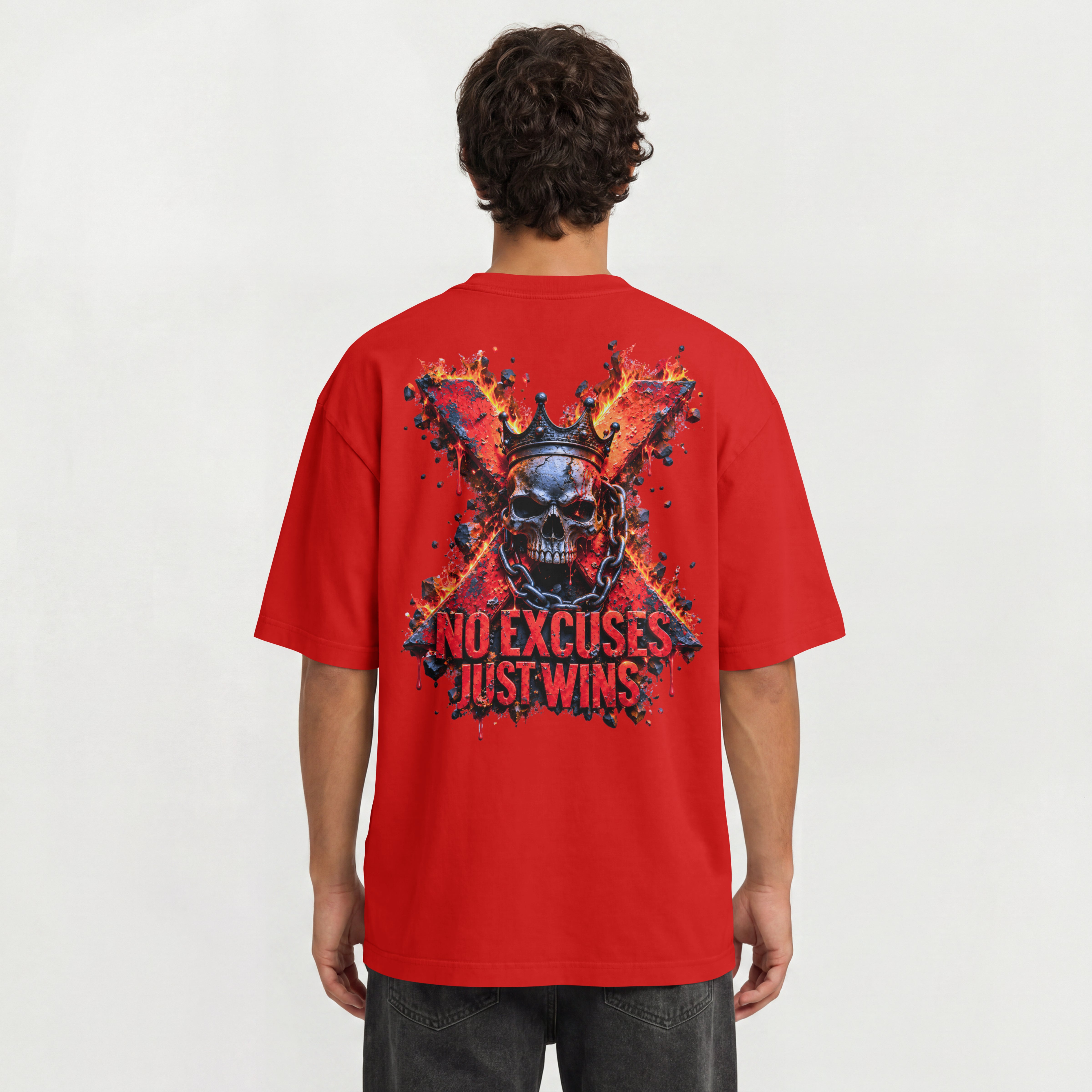 MENS STREETWEAR OVERSIZED T SHIRT - NO EXCUSES