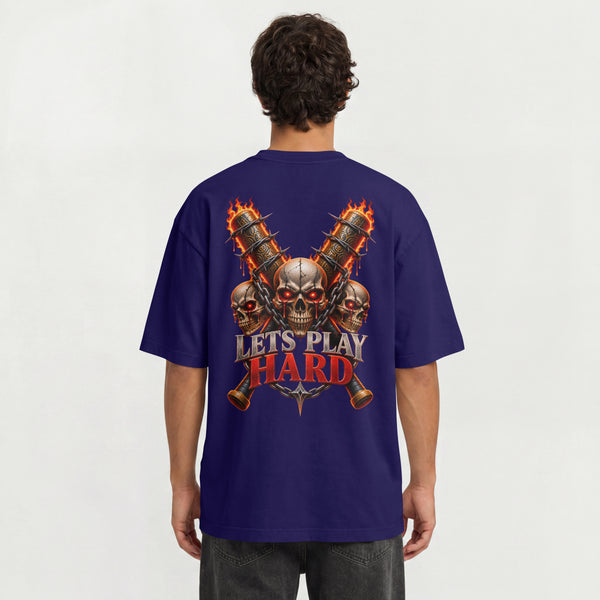 MENS TRENDY STREETWEAR OVERSIZED T SHIRT - PLAY HARD