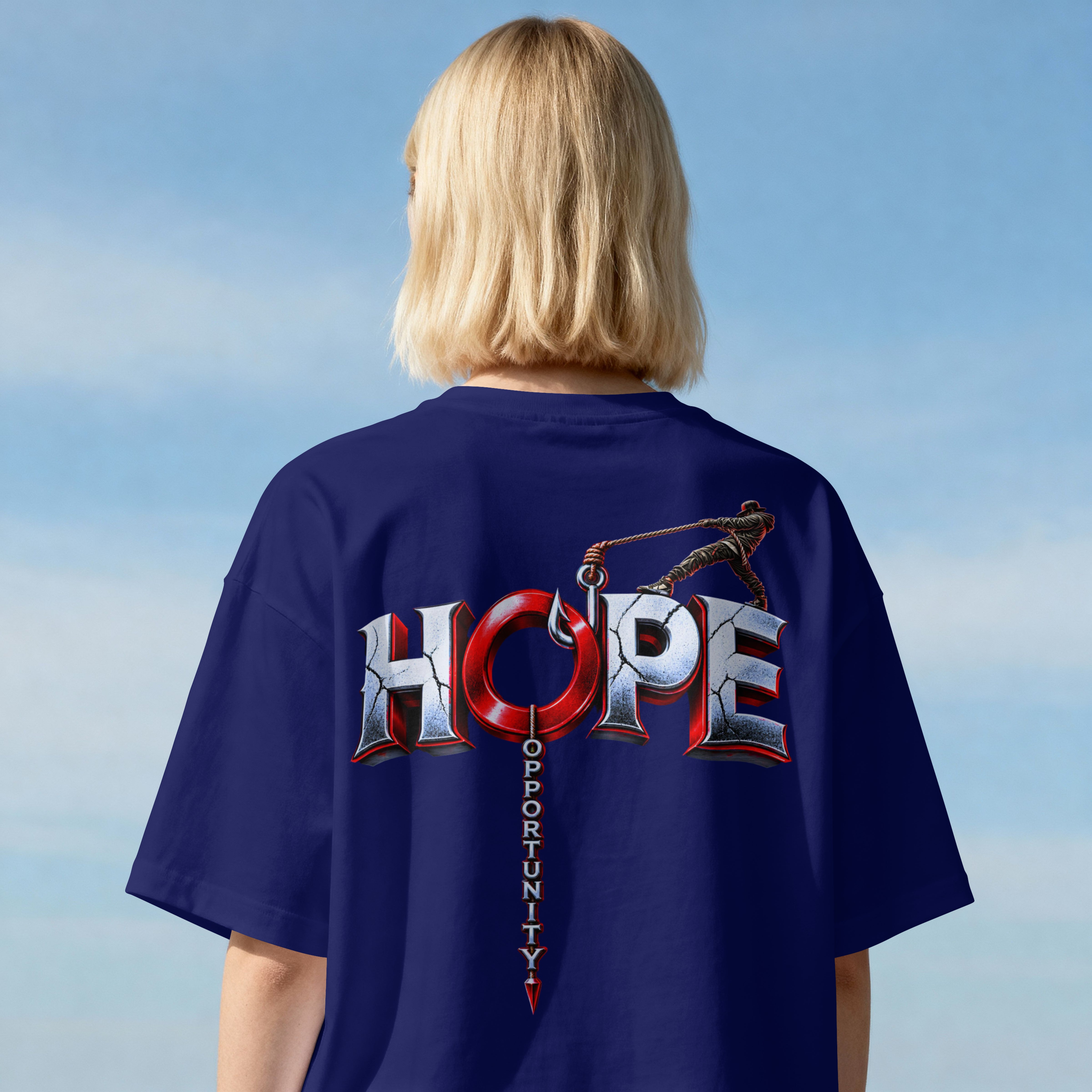 UNISEX TRENDY MOTIVATE OVERSIZED T SHIRT - HOPE
