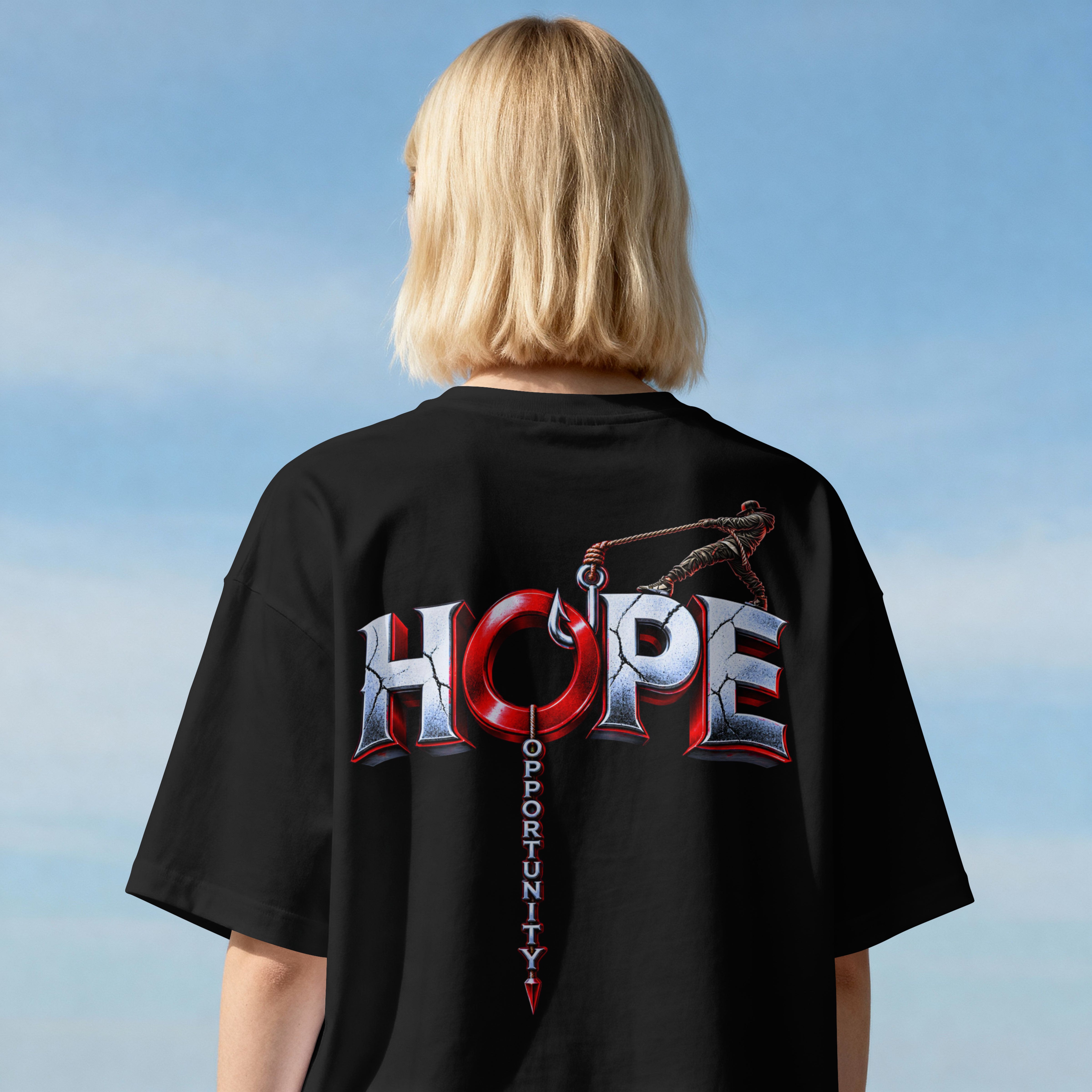 UNISEX TRENDY MOTIVATE OVERSIZED T SHIRT - HOPE