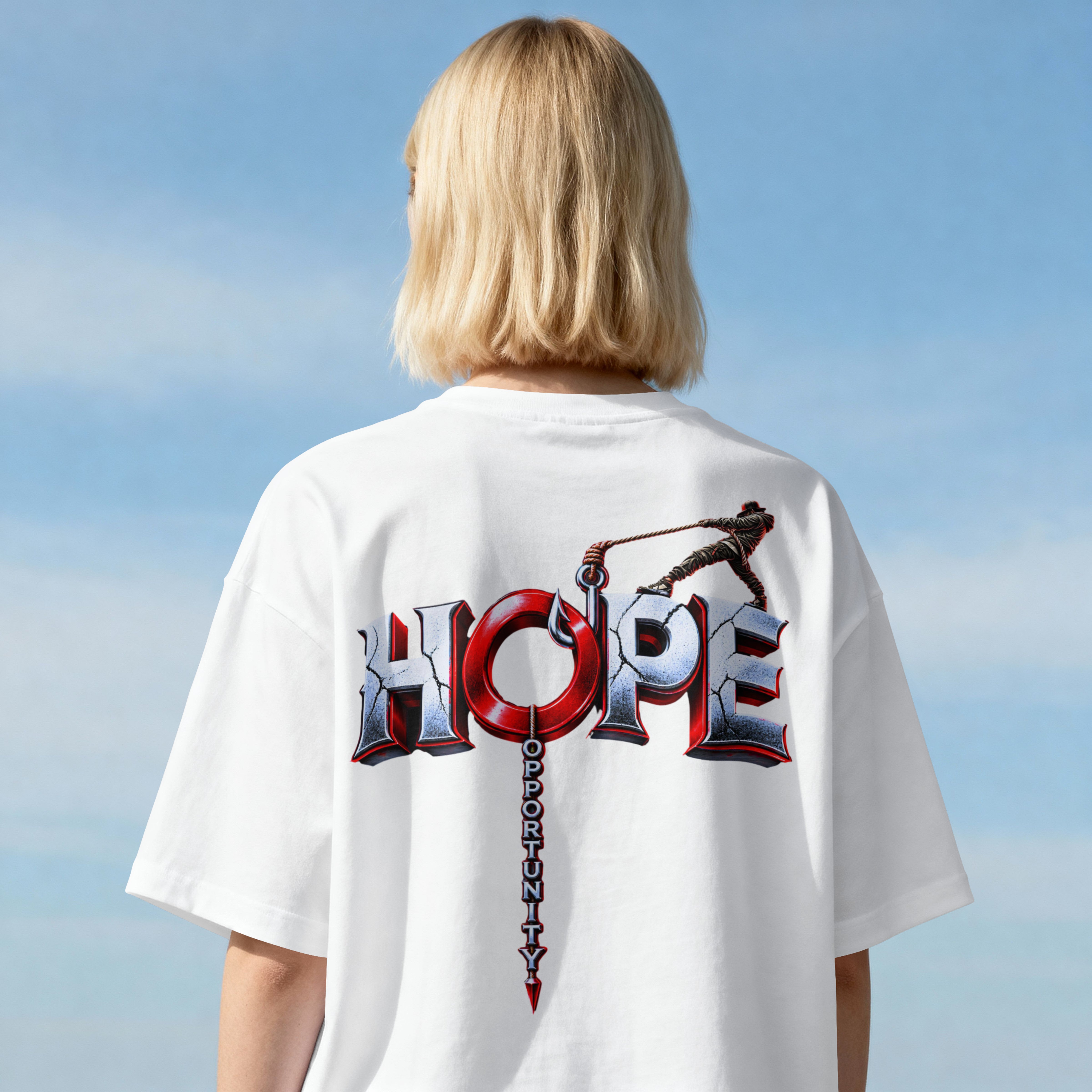 UNISEX TRENDY MOTIVATE OVERSIZED T SHIRT - HOPE