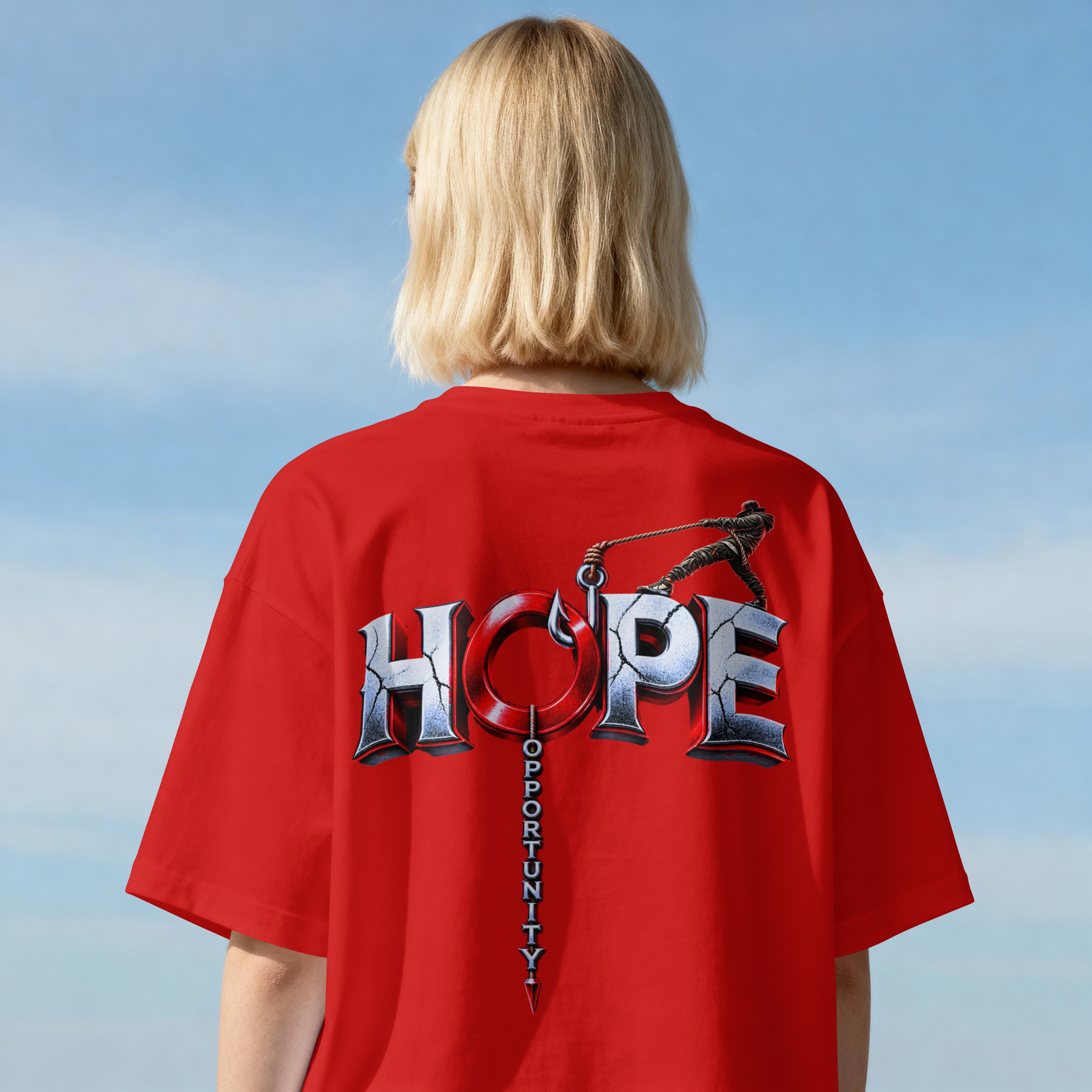 UNISEX TRENDY MOTIVATE OVERSIZED T SHIRT - HOPE