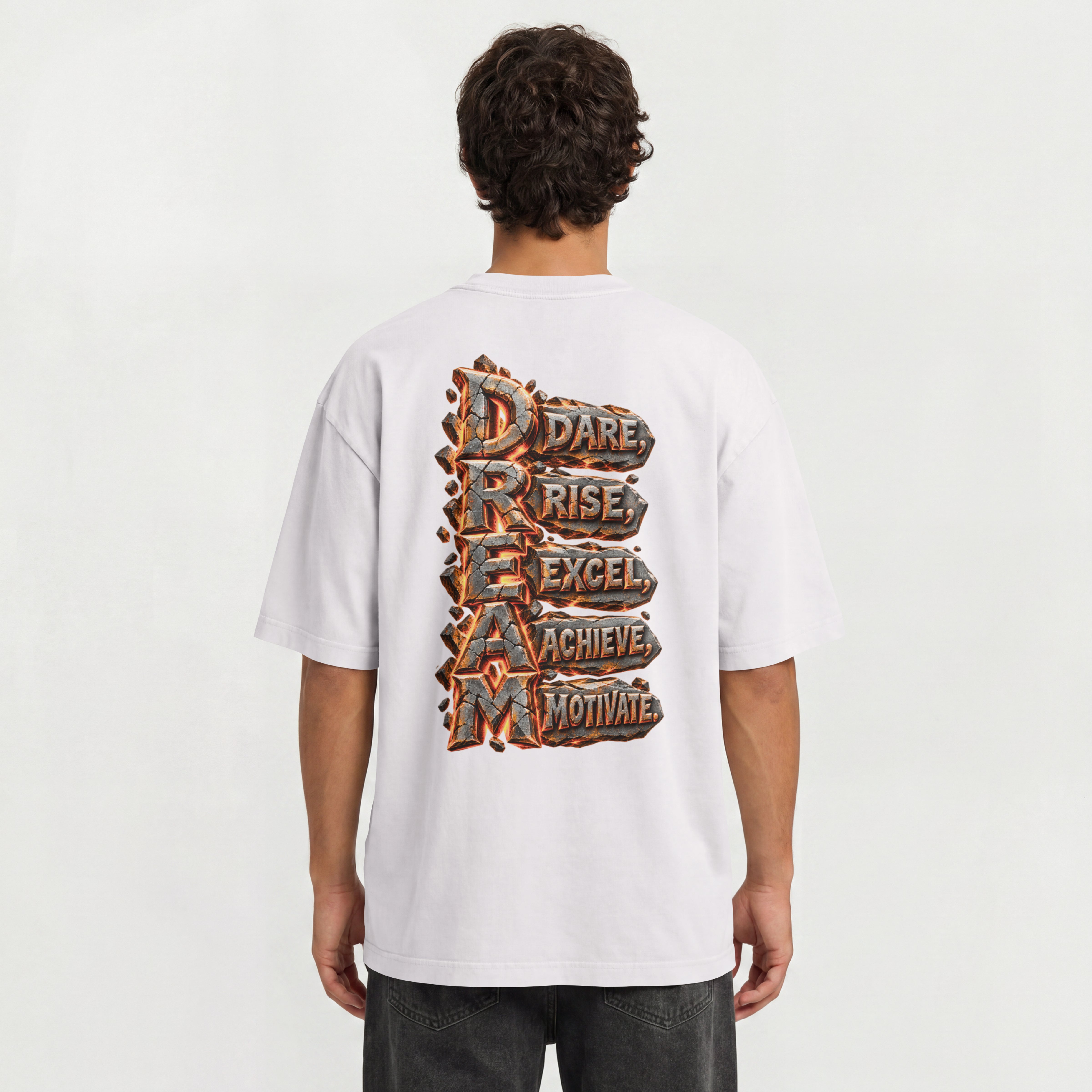 MENS MOTIVATE STYLE OVERSIZED T SHIRT - DREAM
