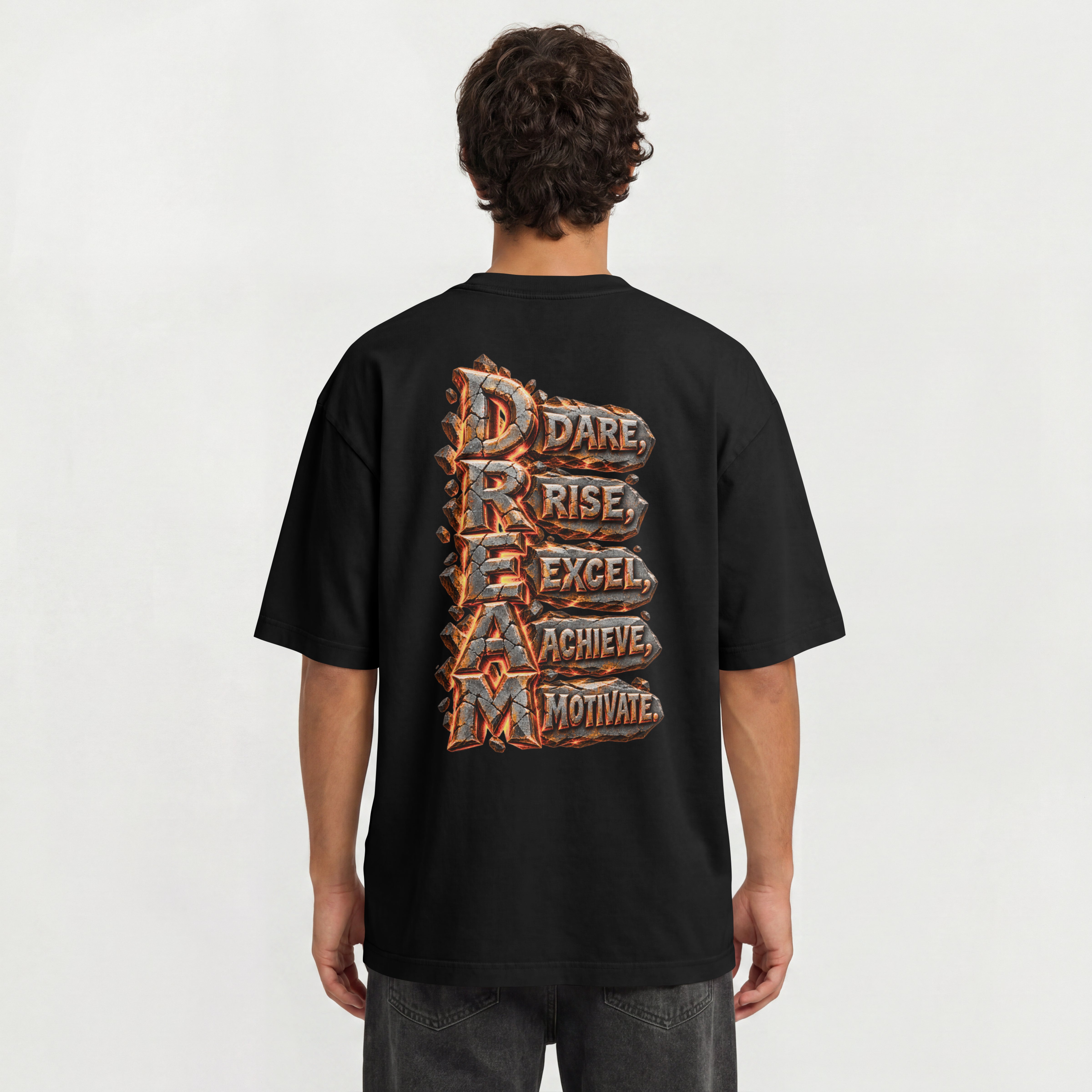 MENS MOTIVATE STYLE OVERSIZED T SHIRT - DREAM