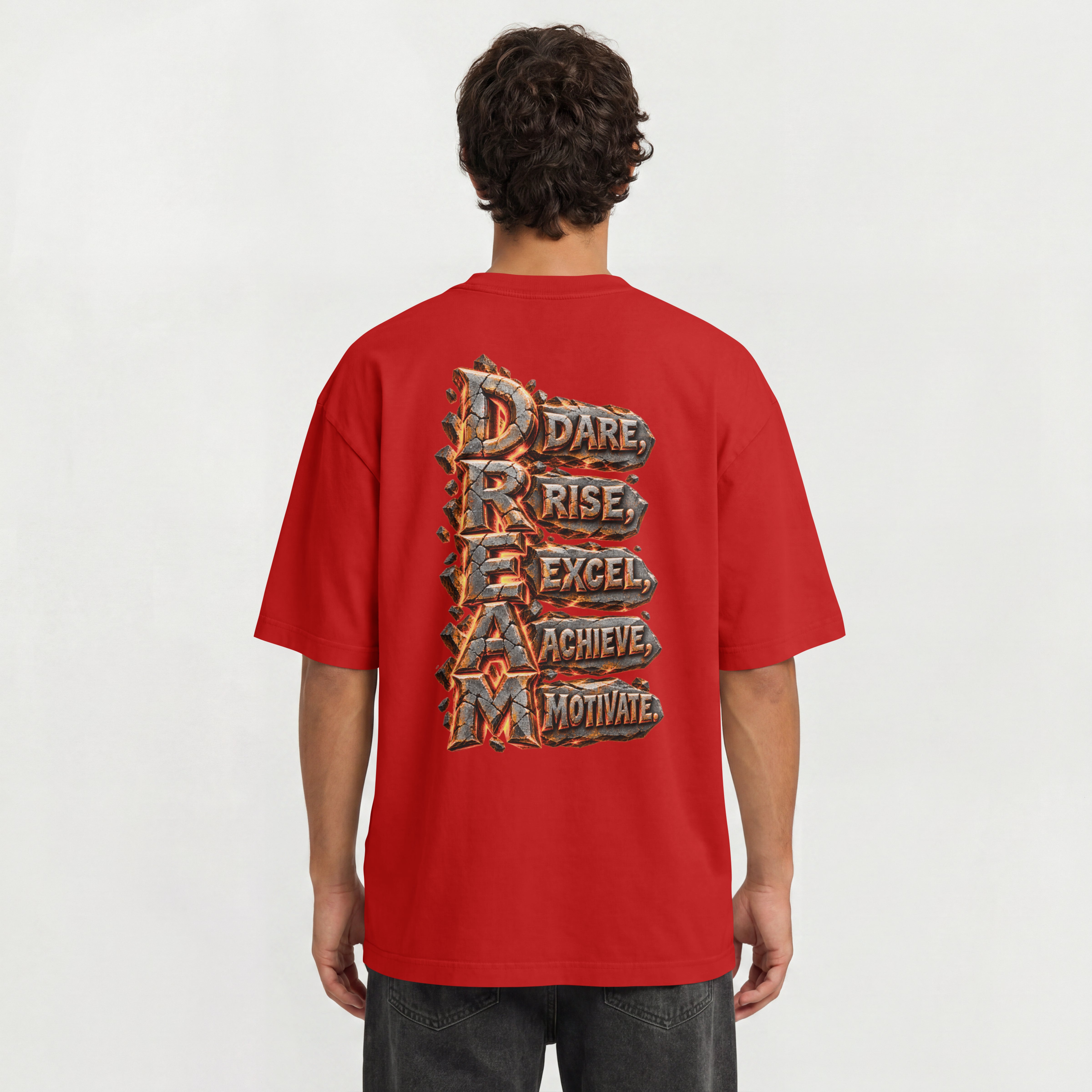 MENS MOTIVATE STYLE OVERSIZED T SHIRT - DREAM