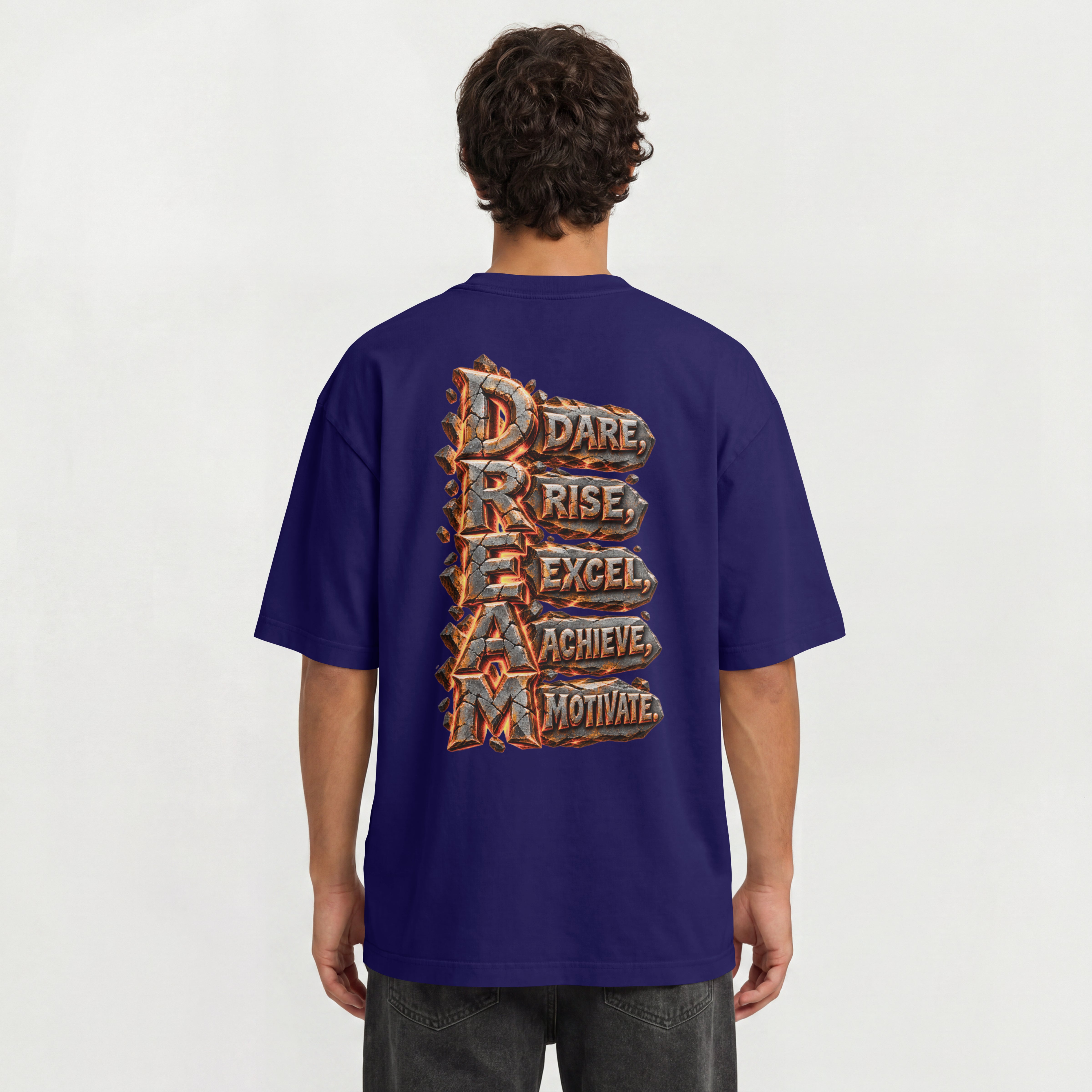 MENS MOTIVATE STYLE OVERSIZED T SHIRT - DREAM
