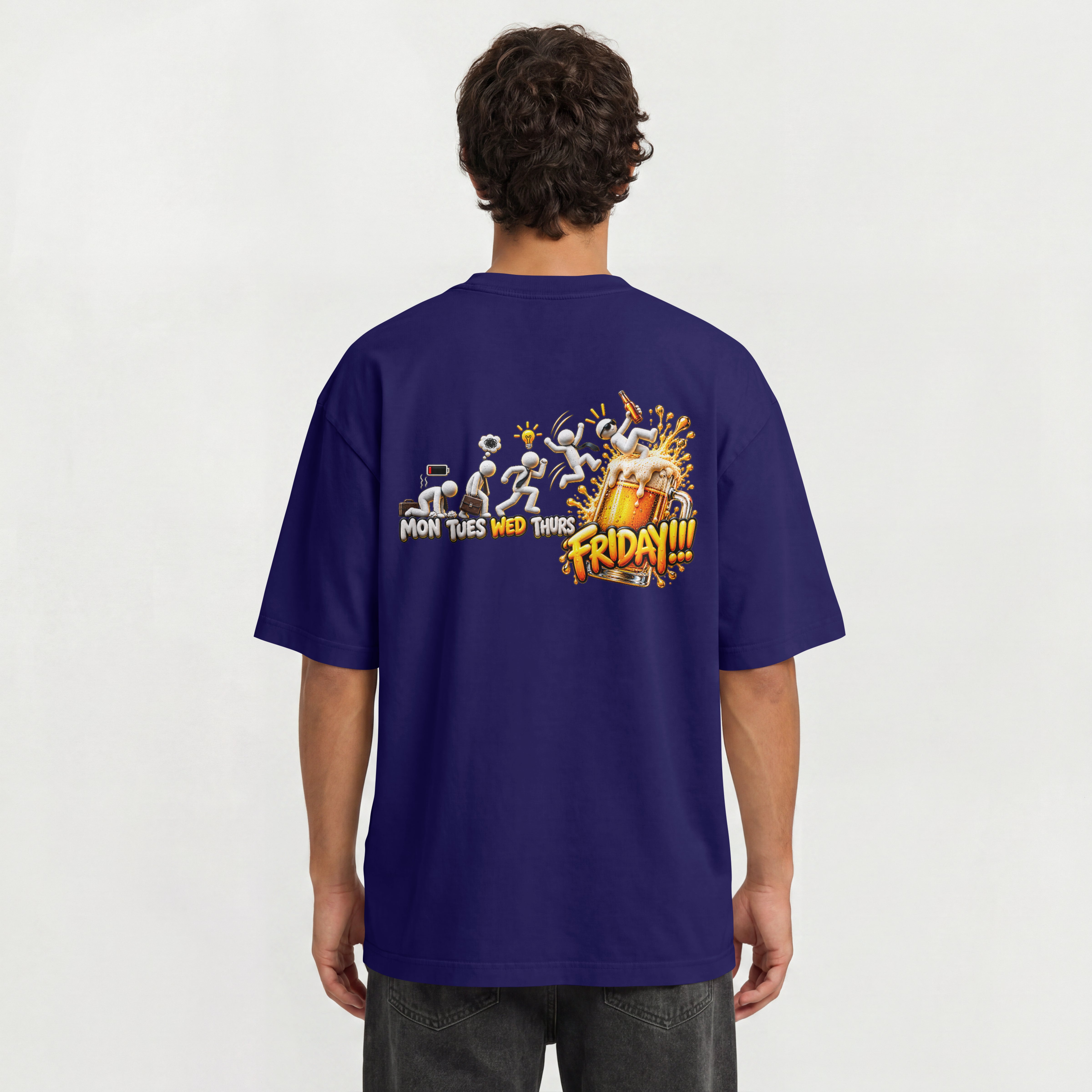 UNISEX WEEKEND STYLE OVERSIZED T SHIRT - FRIDAY