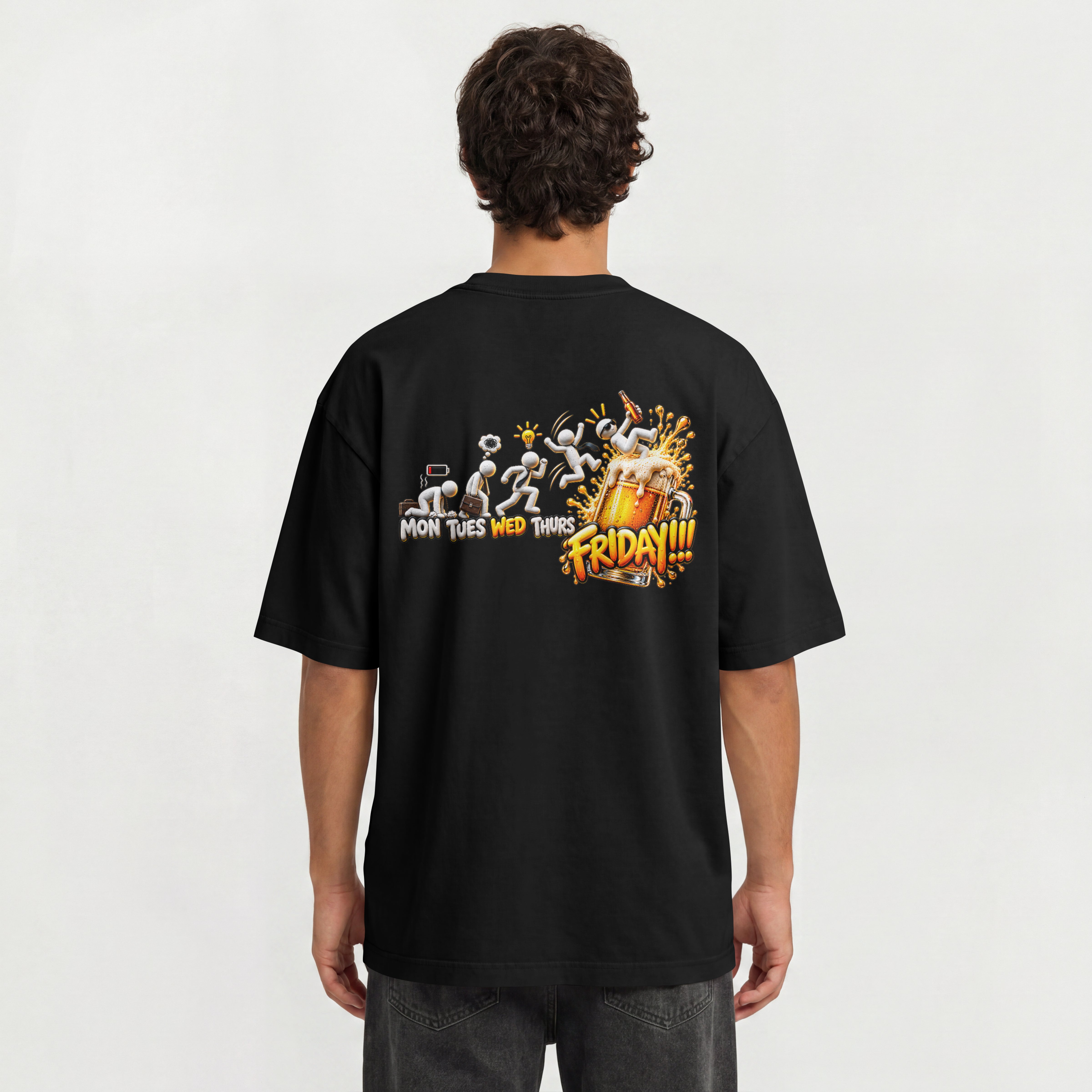 UNISEX WEEKEND STYLE OVERSIZED T SHIRT - FRIDAY
