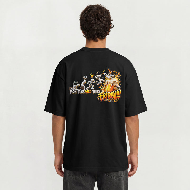 UNISEX WEEKEND STYLE OVERSIZED T SHIRT - FRIDAY