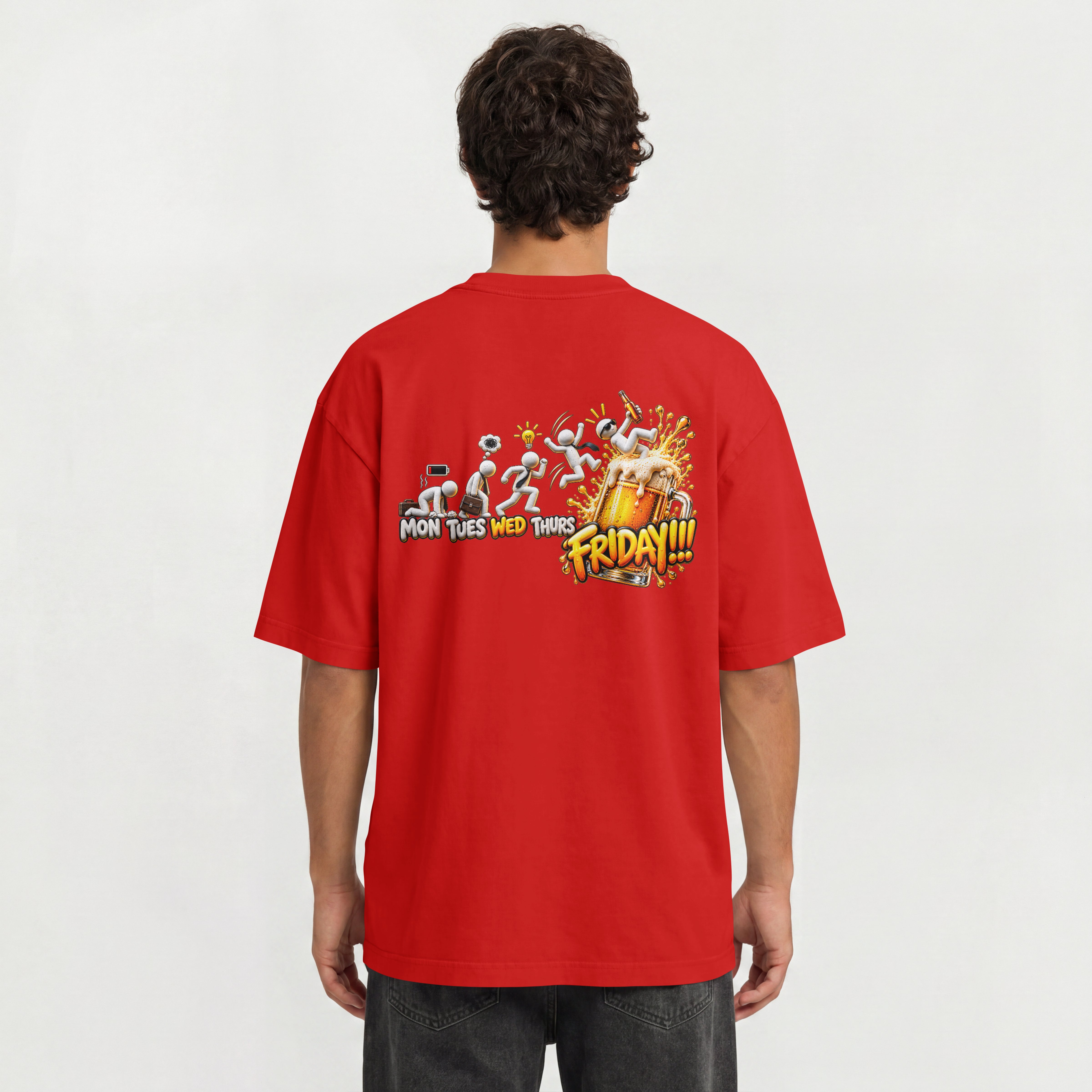UNISEX WEEKEND STYLE OVERSIZED T SHIRT - FRIDAY