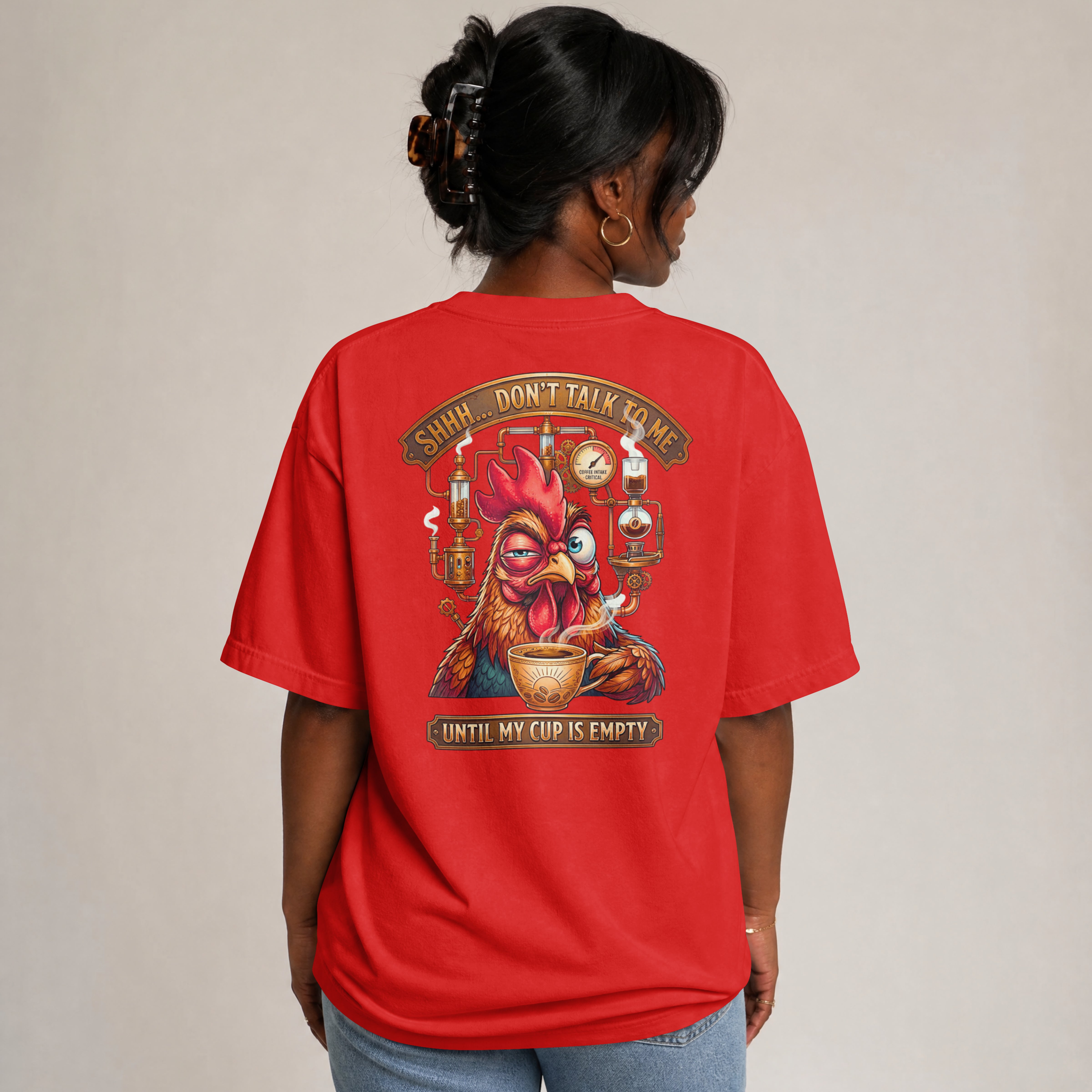 WOMEN MORNING EMOTION OVERSIZED T SHIRT - EMPTY MY COFFEE