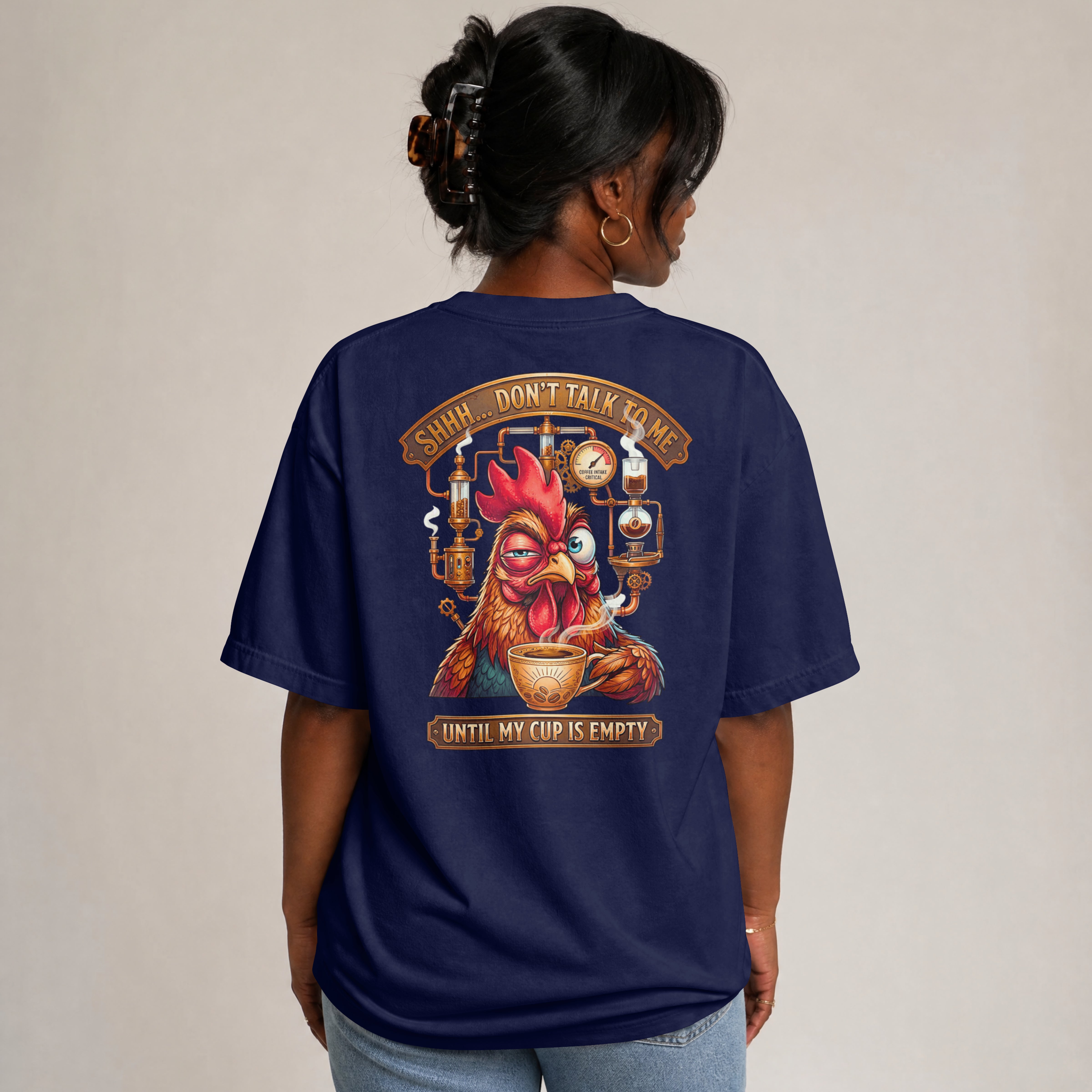 WOMEN MORNING EMOTION OVERSIZED T SHIRT - EMPTY MY COFFEE