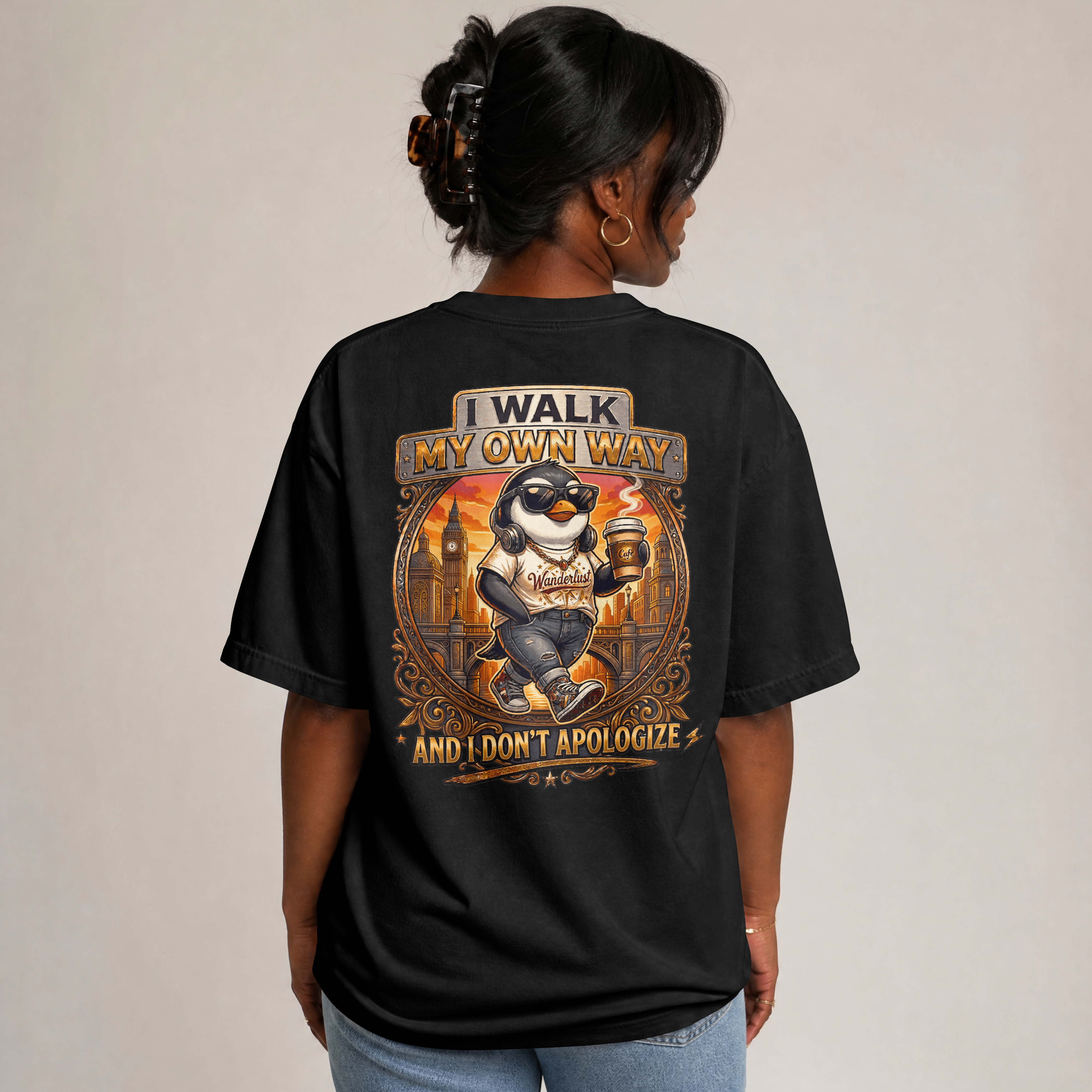 WOMENS ATTITUDE OVERSIZED T SHIRT - MY OWN WAY